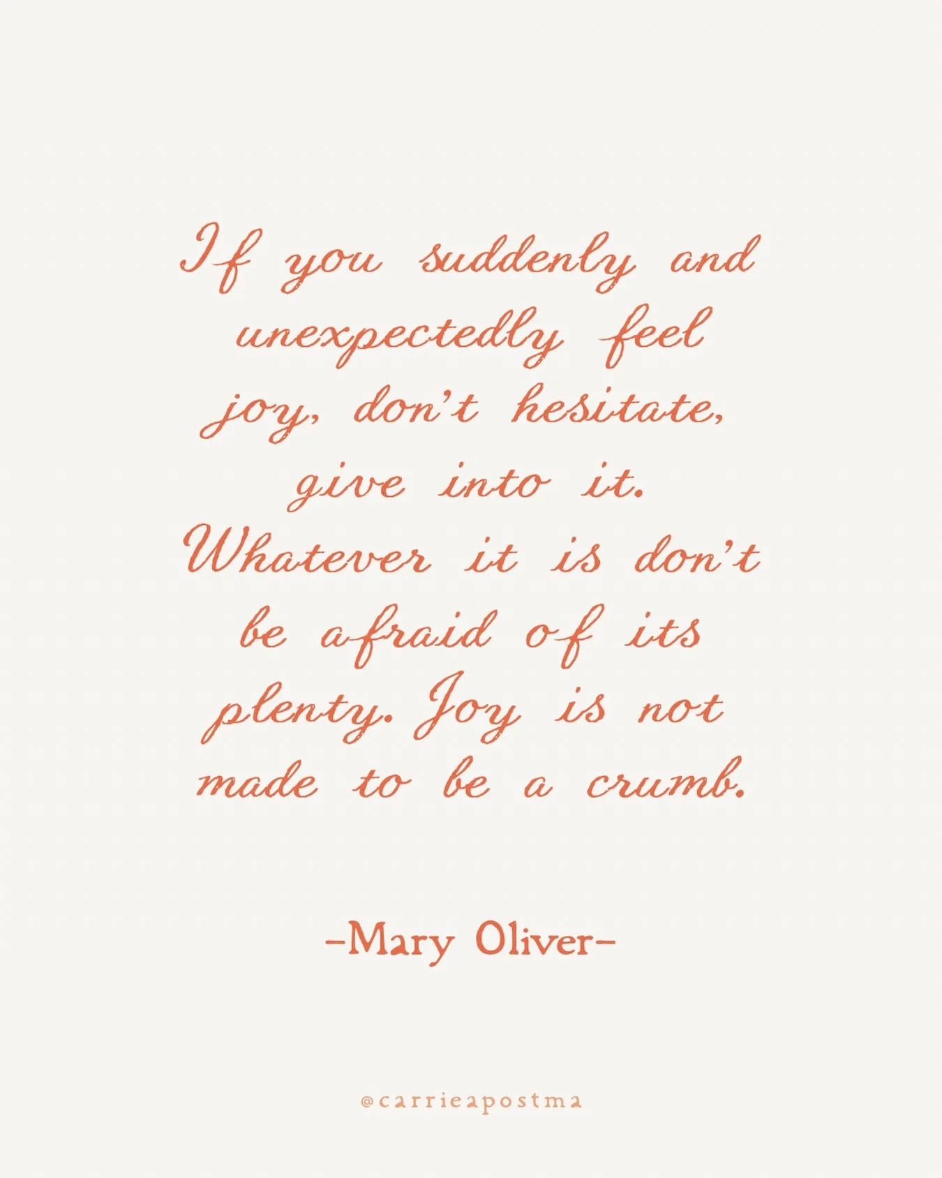 JOY.

Friends, even in difficult circumstances, we can hold onto the hope and peace of joy. A fruit of the Spirit that comes from abiding with God.

It&rsquo;s knowing that God is holding you in peace, even if circumstances are chaotic.

&ldquo;These