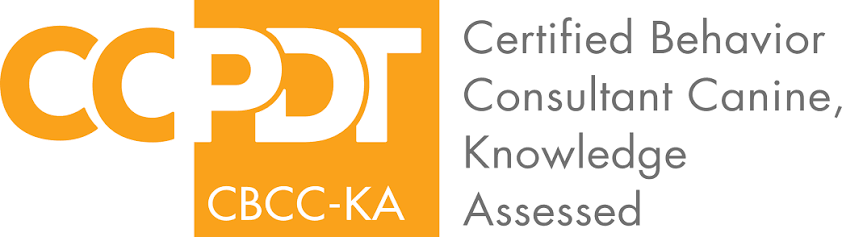 Logo for Certified Behavior Consultant Canine-Knowledge Assessed (CCBC-KA) with orange and gray design