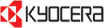 Logo of Kyocera with stylized text and symbol