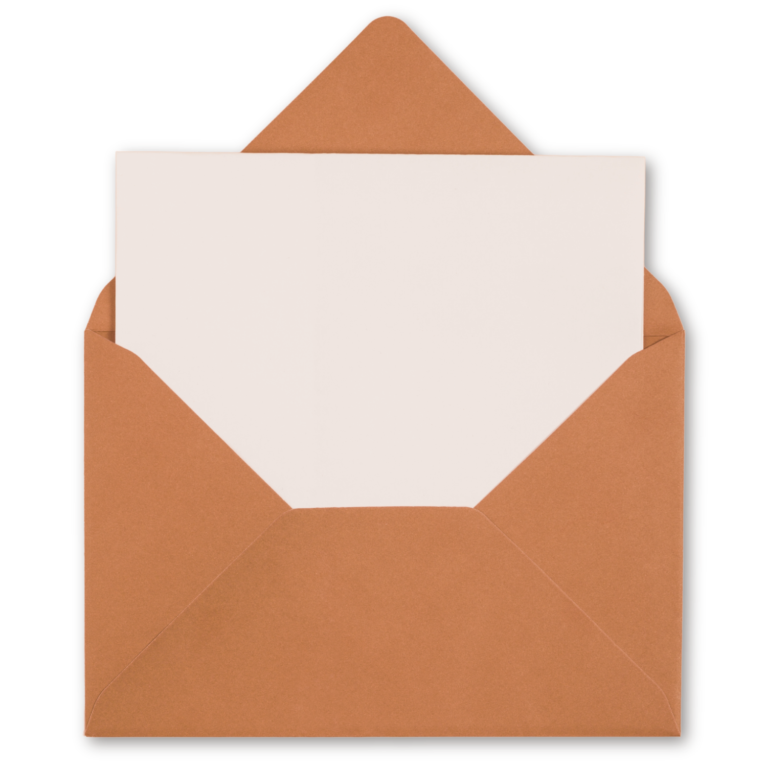 Open brown envelope with white paper inside