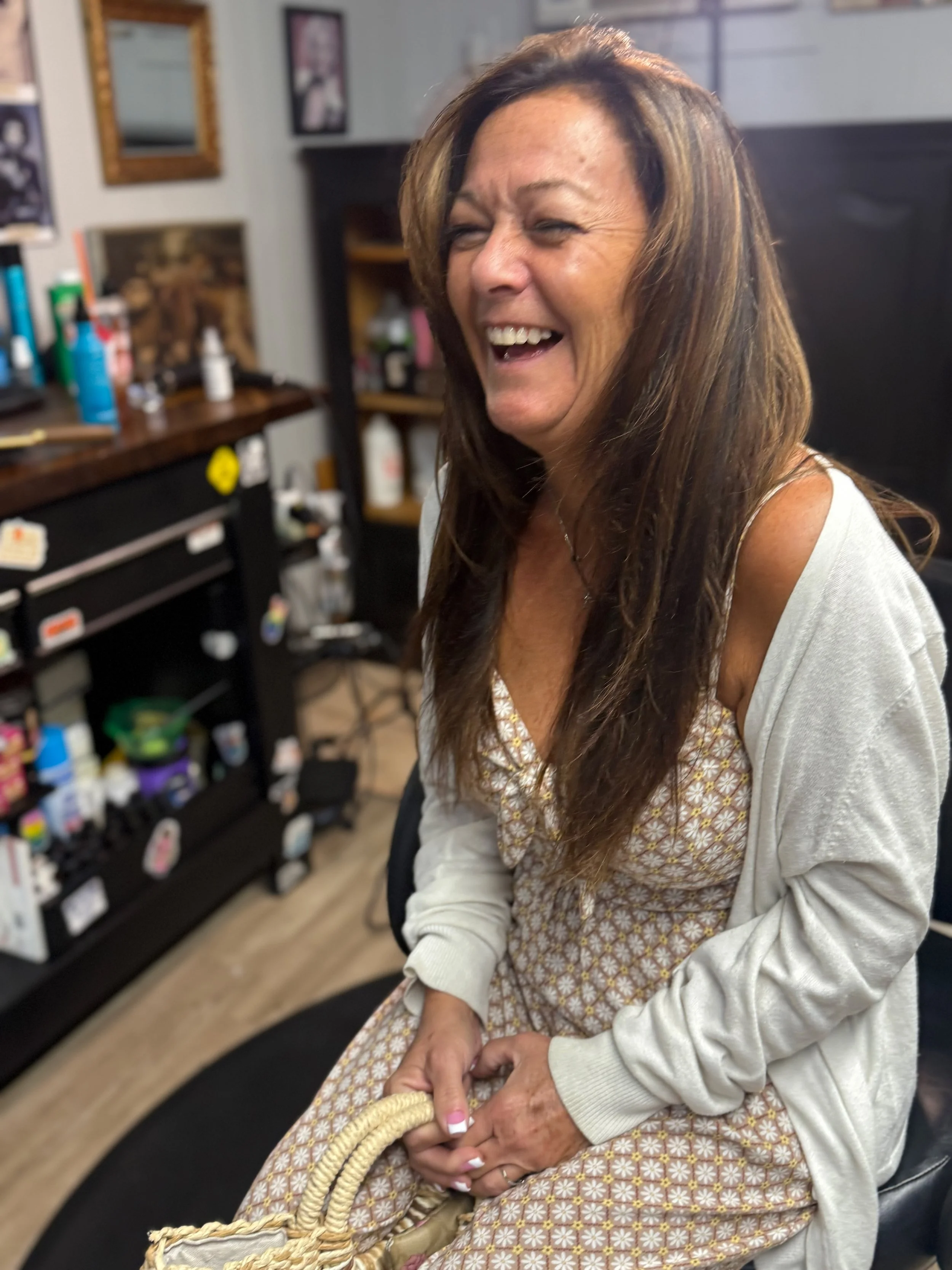 Long layered women’s haircut in New Port Richey built for real life and Florida humidity