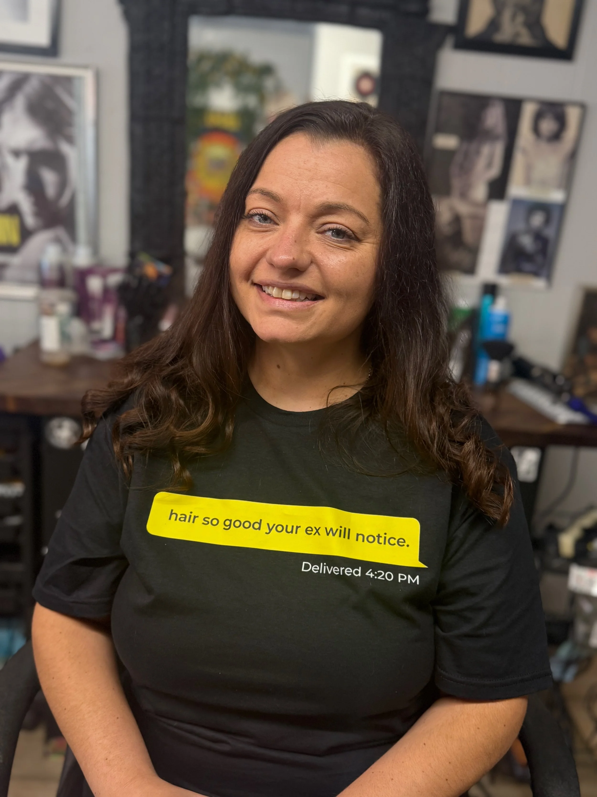 Women’s long layered haircut and style at Snip Happens New Port Richey Florida