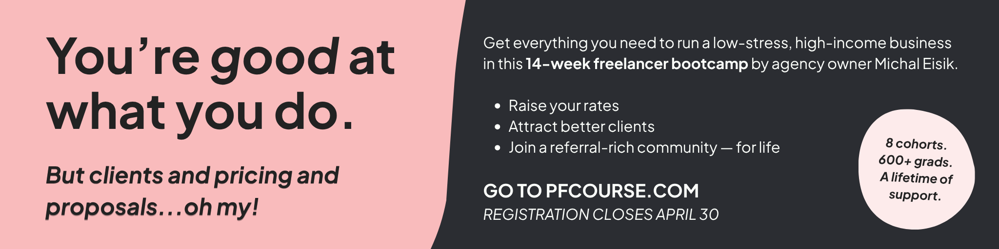 Profitable Freelancer course: You're good at what you do