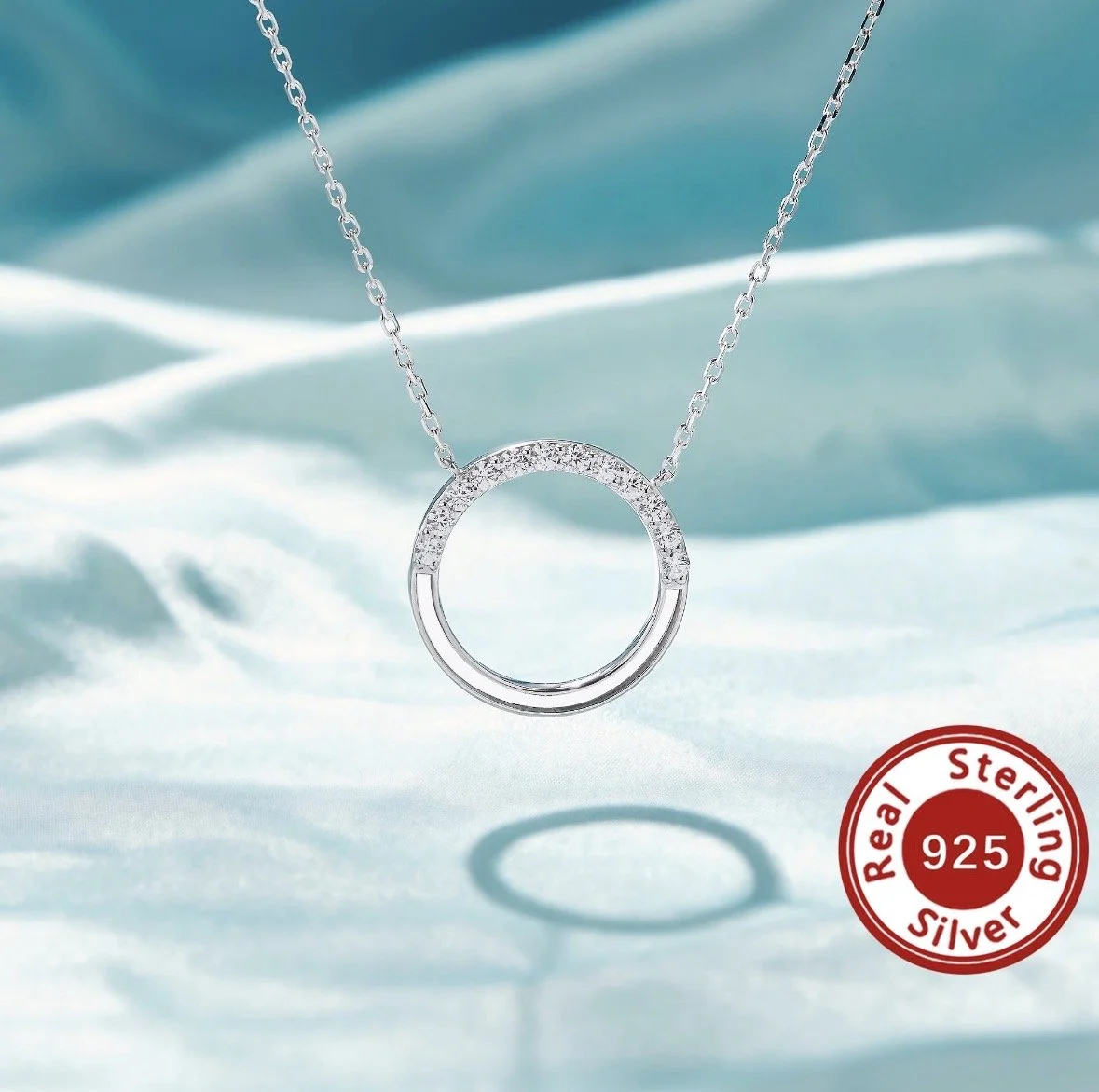 Birthstone Circle Necklace (.925 Silver)