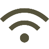 Wi-Fi signal icon with curved lines above a dot