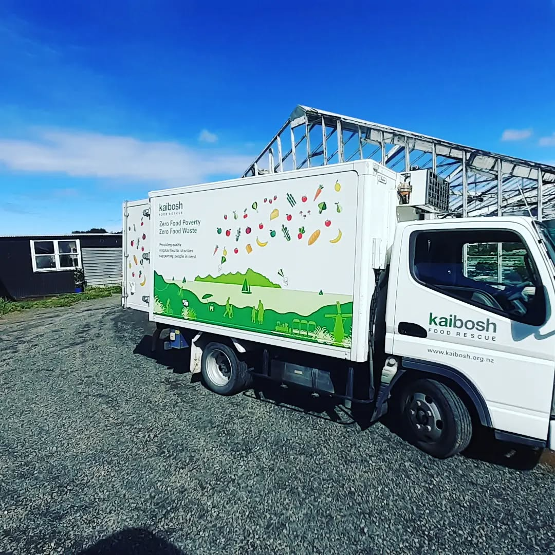 Kaibosh truck parked outside Waikawa Fresh