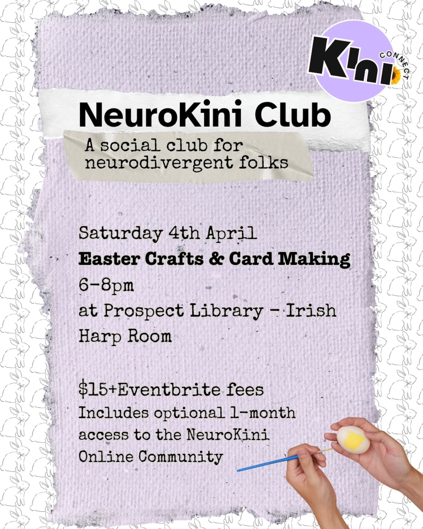 Today's the day people!

I'll see you tonight at the Prospect Library, 6-8pm
We'll be making cards and painting eggs 🐣 

Grab your ticket now, or just rock up!
