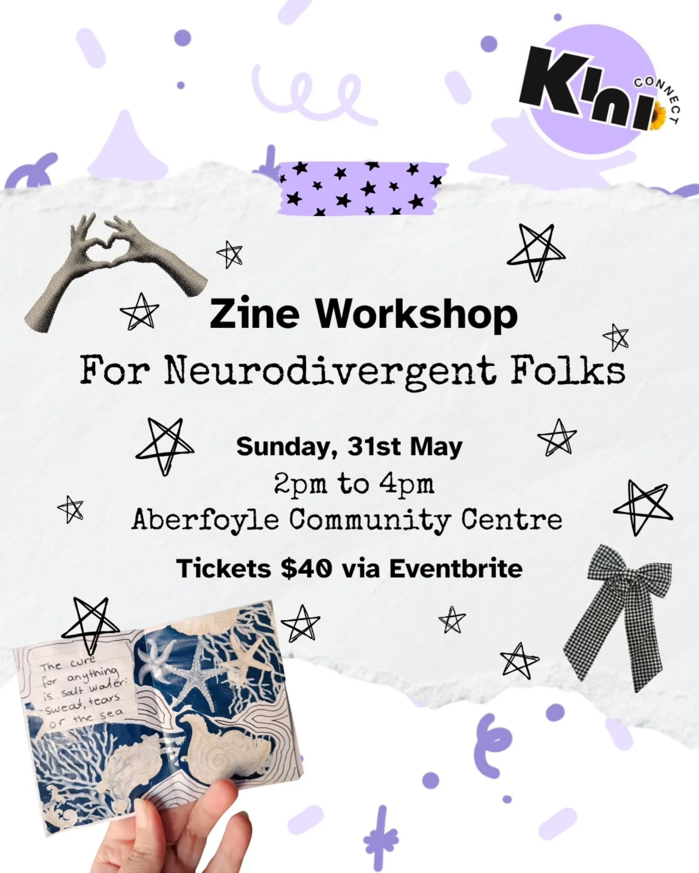 I'm coming to the South side of Adelaide with my next Zine Workshop for Neurodivergent Folks!

Come and learn a bit about zine history and make use of my craft supplies while hanging out with some likeminded humans. I'll also be making goodie bags wi