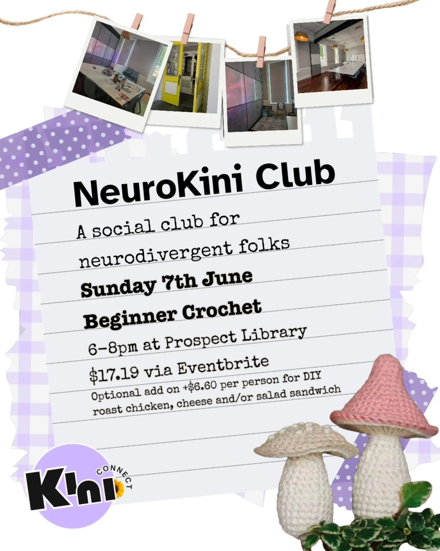 Double Post! 

The June edition of NeuroKini Club is heralding in winter with a beginner crochet session! I'll supply everything you need and teach you how to make a simple woodland mushroom.
(pattern by @thoresbycottage)

NeuroKini Club is a social 