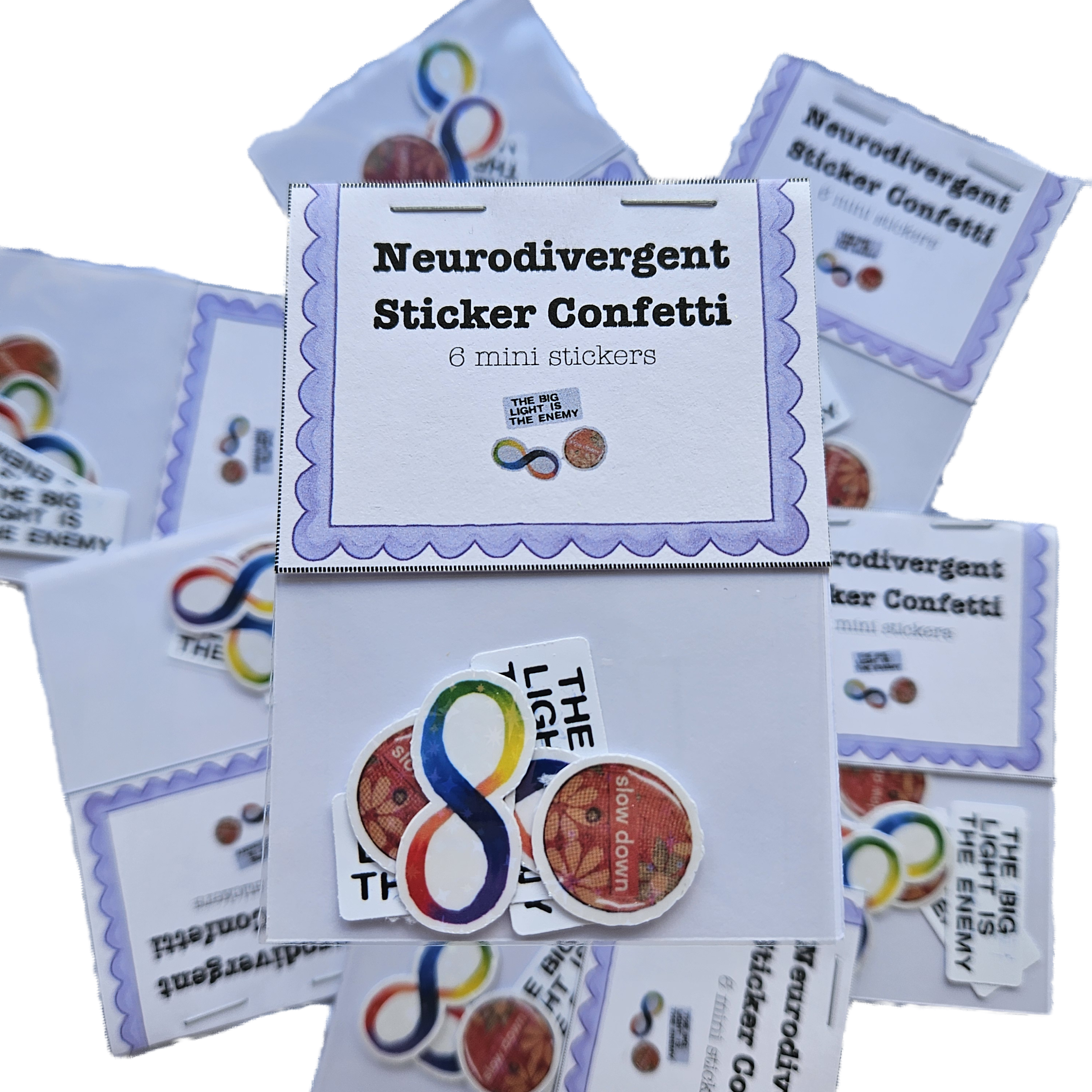 Neurodivergent Sticker Confetti - 6 mini stickers