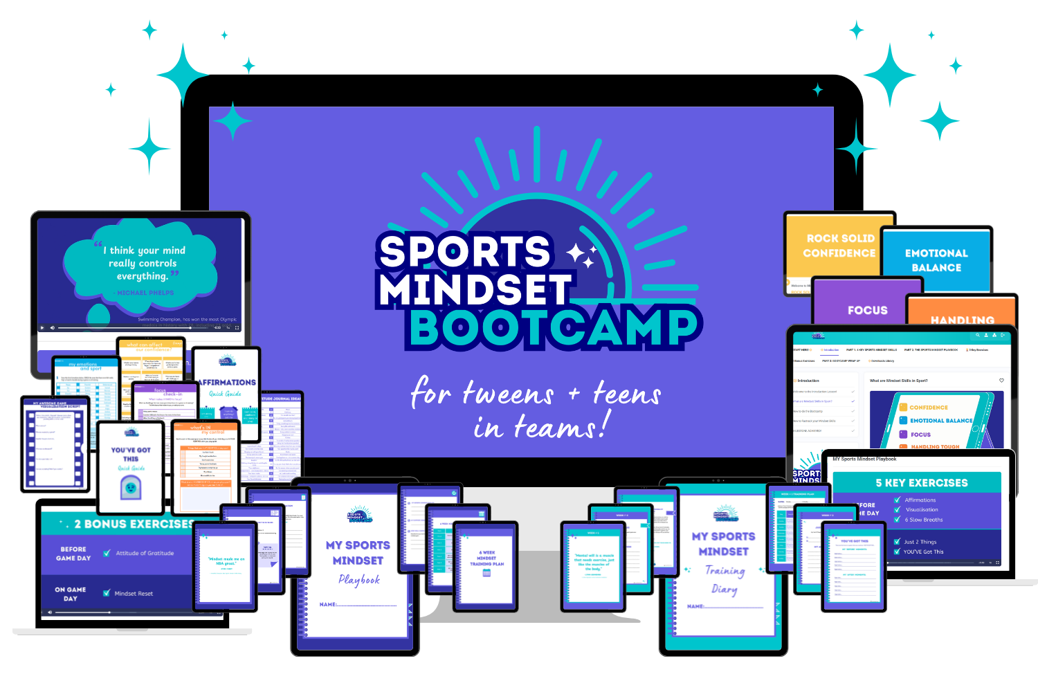 Sports Mindset Bootcamp for Tweens in Teams. What's included in the online program for junior athletes.