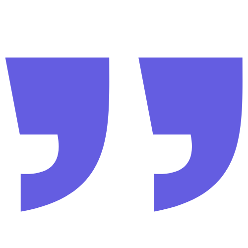 Purple quotation marks on a black background.