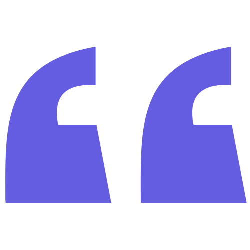 Close-up of purple quotation marks on a black background.