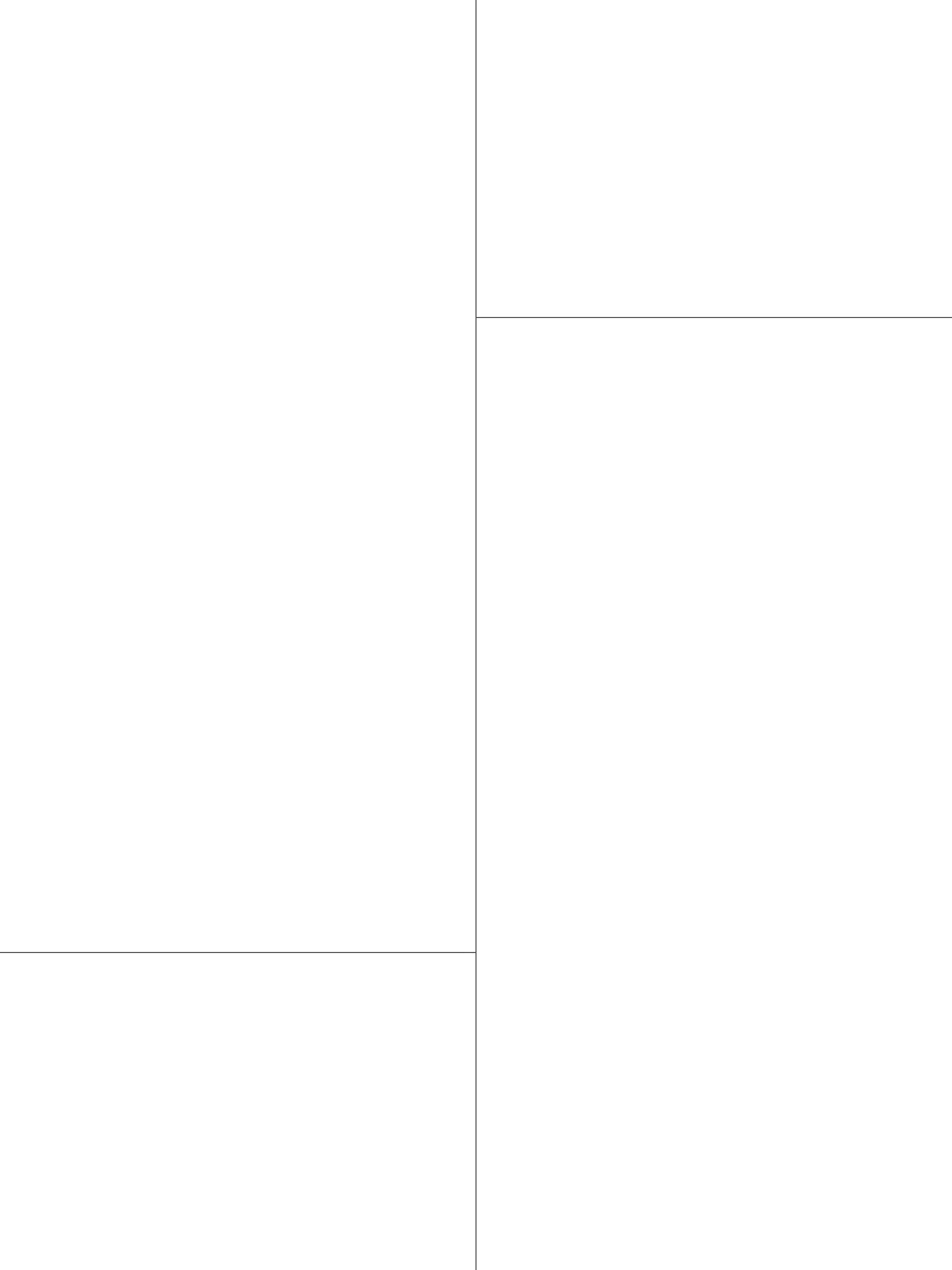 The image is a blank, divided layout with four empty quadrants.