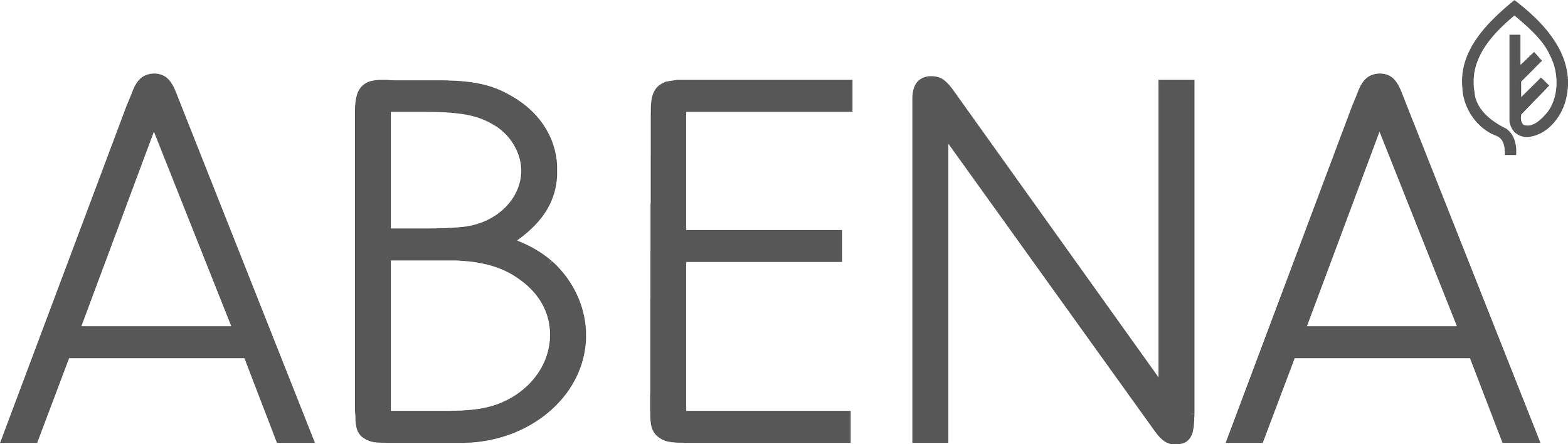 Gray logo with the word "ABENIA" and a small leaf icon next to the letter "A".