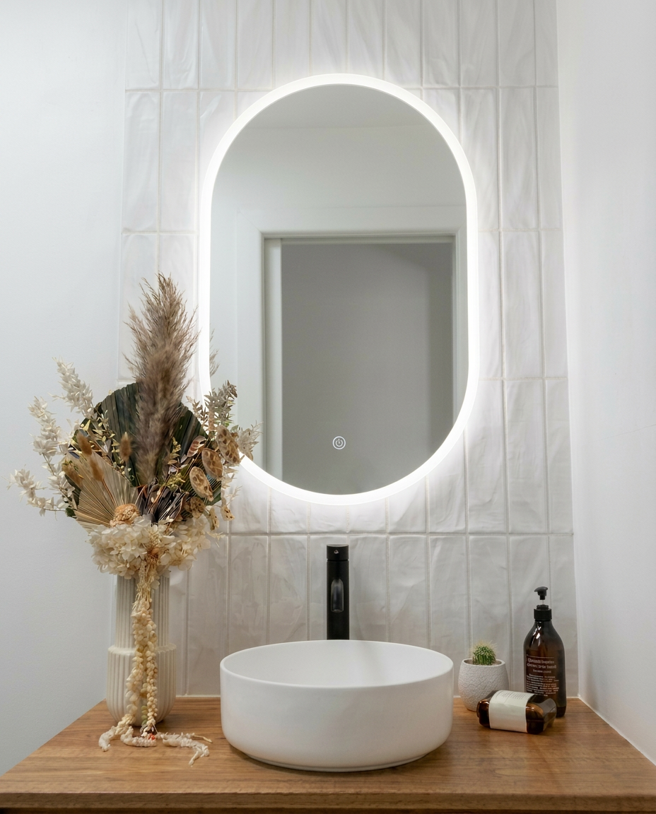Front Lit LED Pill Mirror