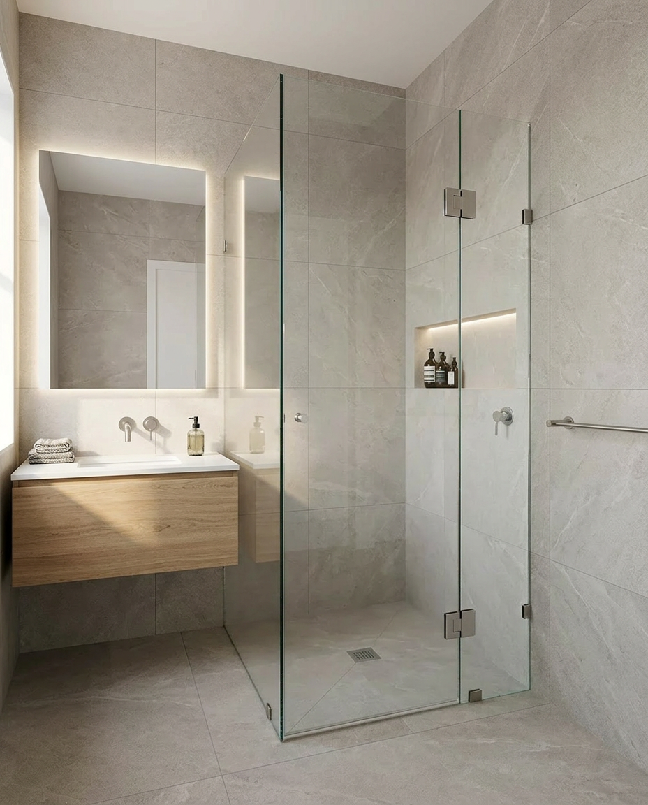 Frameless Showerscreen Kit (900mm x 900mm)