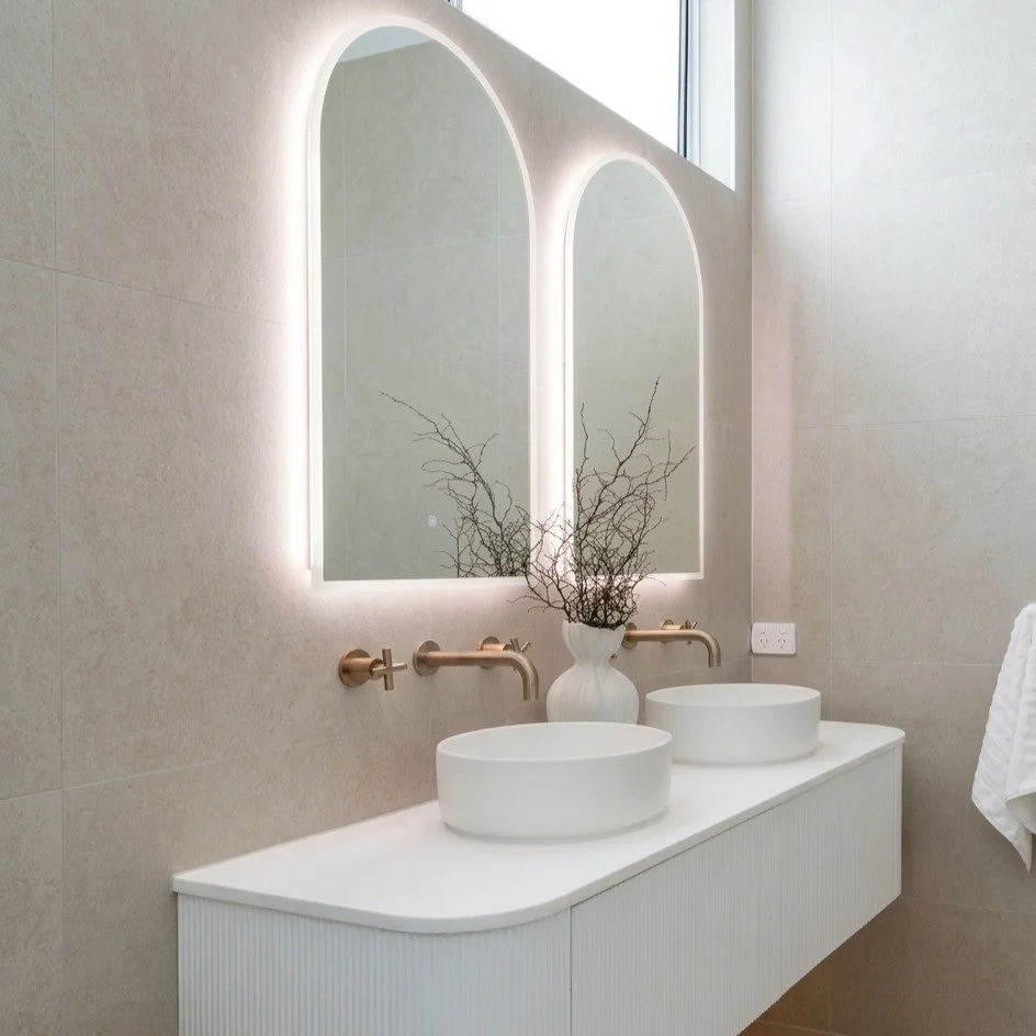 Let our LED mirrors steal the spotlight as your bathroom's star feature.

Choose from sleek shapes and backlit or frontlit options for custom luxury to suit any bathroom.