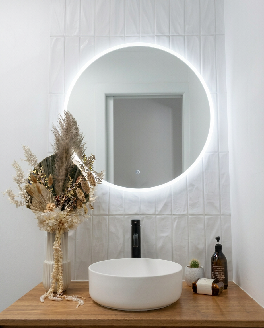 Front Lit LED Circle Mirror