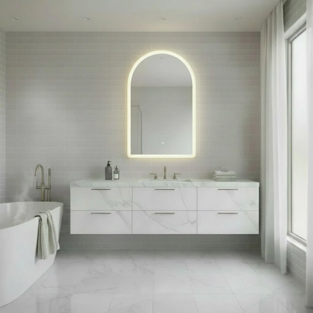 Front Lit LED Arch Mirror