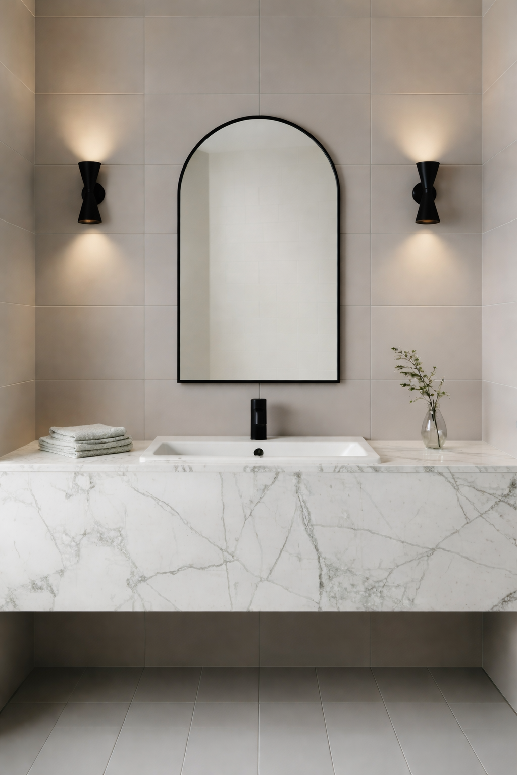 Arch Shaped Aluminium Framed Mirror