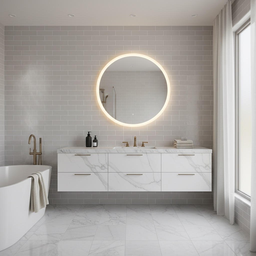 Front Lit LED Circle Mirror
