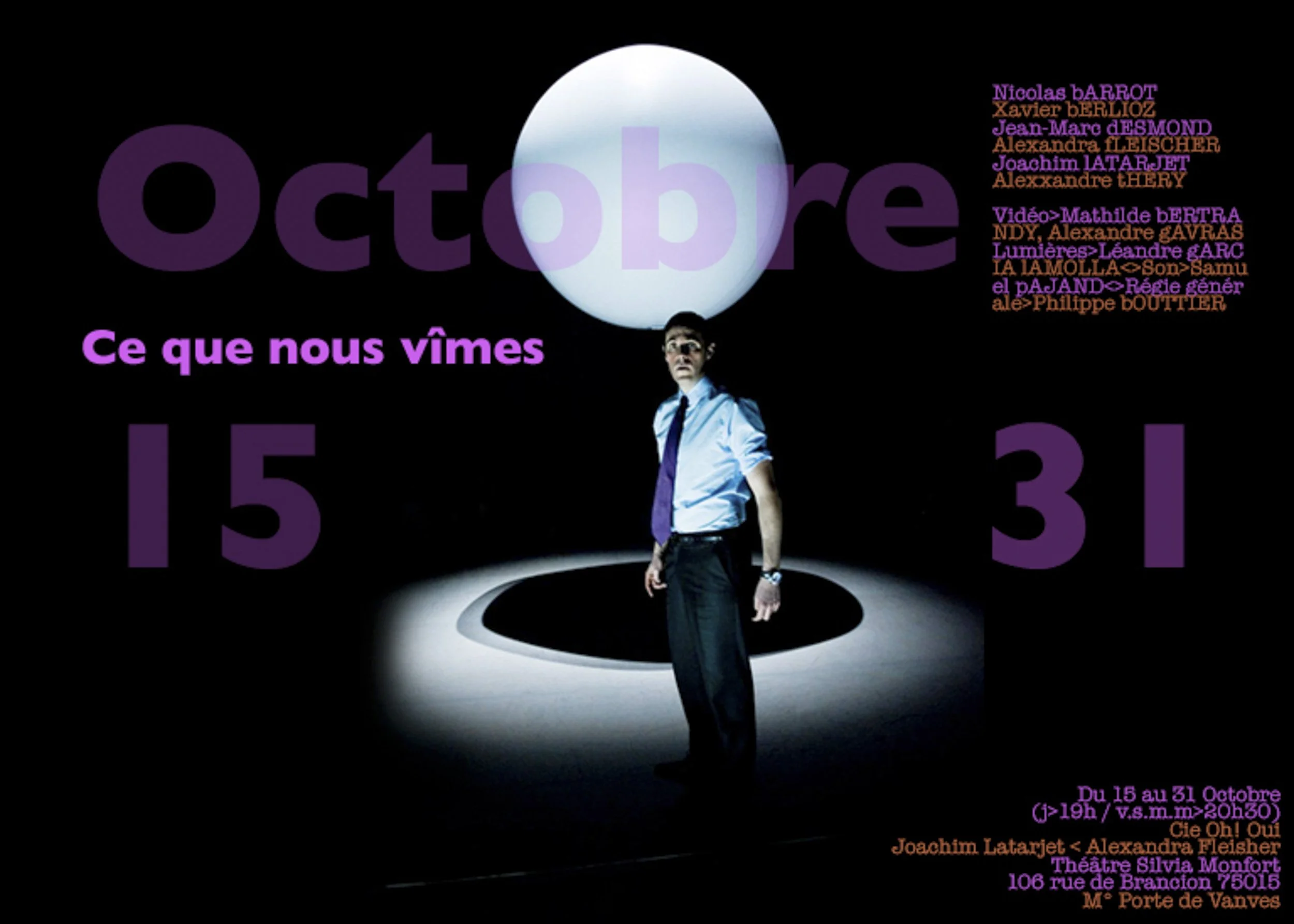 Affiche spectacle compagnie Oh Oui