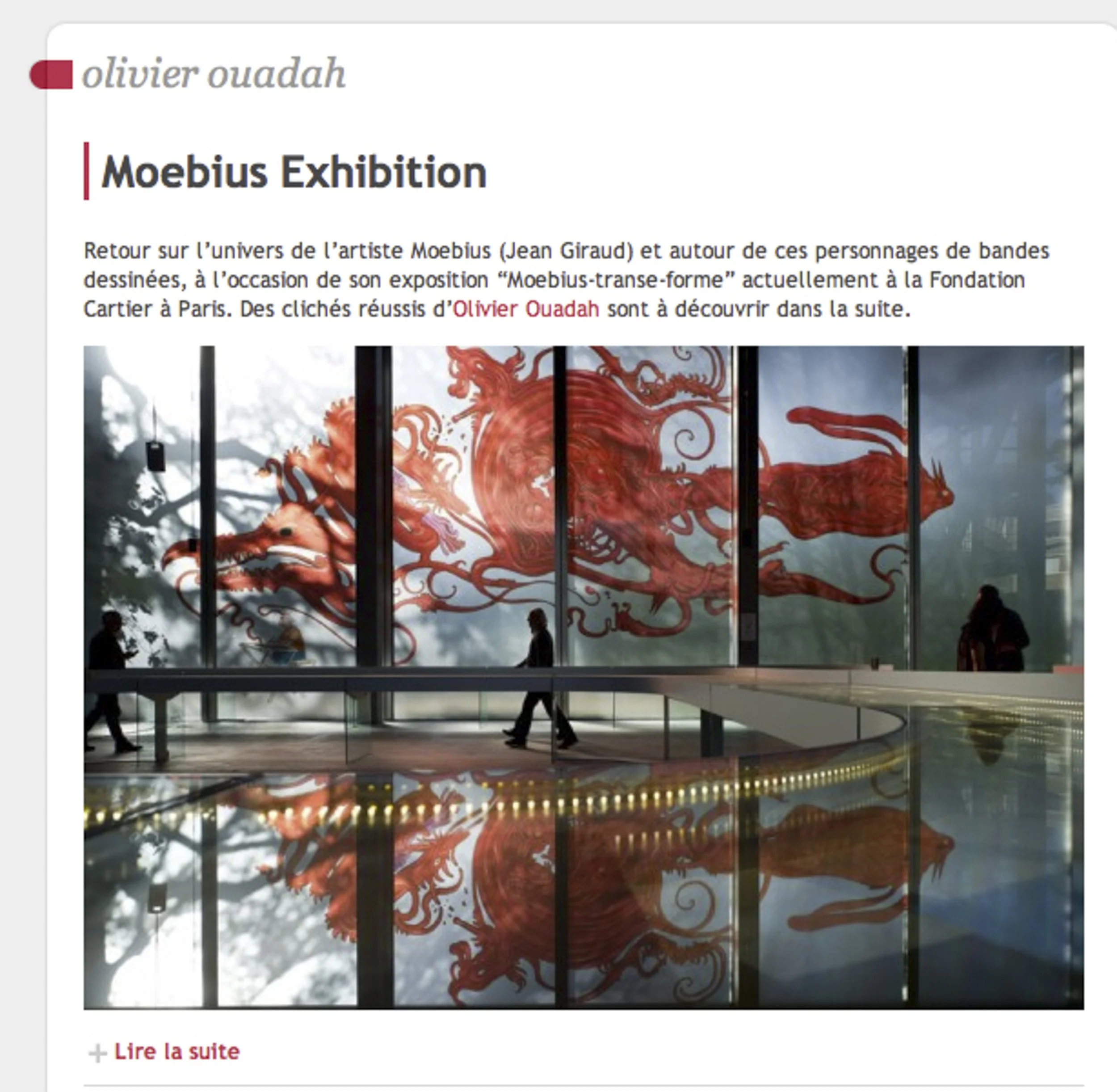 Parution Mœbius Fondation Cartier pour l'art contemporain