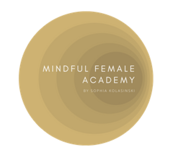 Logo der Mindful Female Academy von Sophia Kolasinski, in goldenen Kreisen