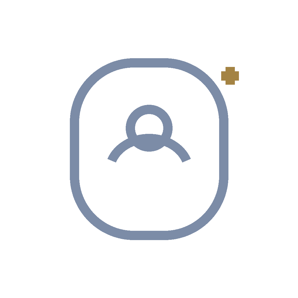 Symbol für medizinische oder gesundheitliche App, mit einem Pluszeichen