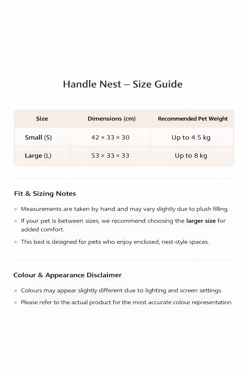 LUNAVA™ WinterNest™ – Plush Enclosed Cat Bed size chart