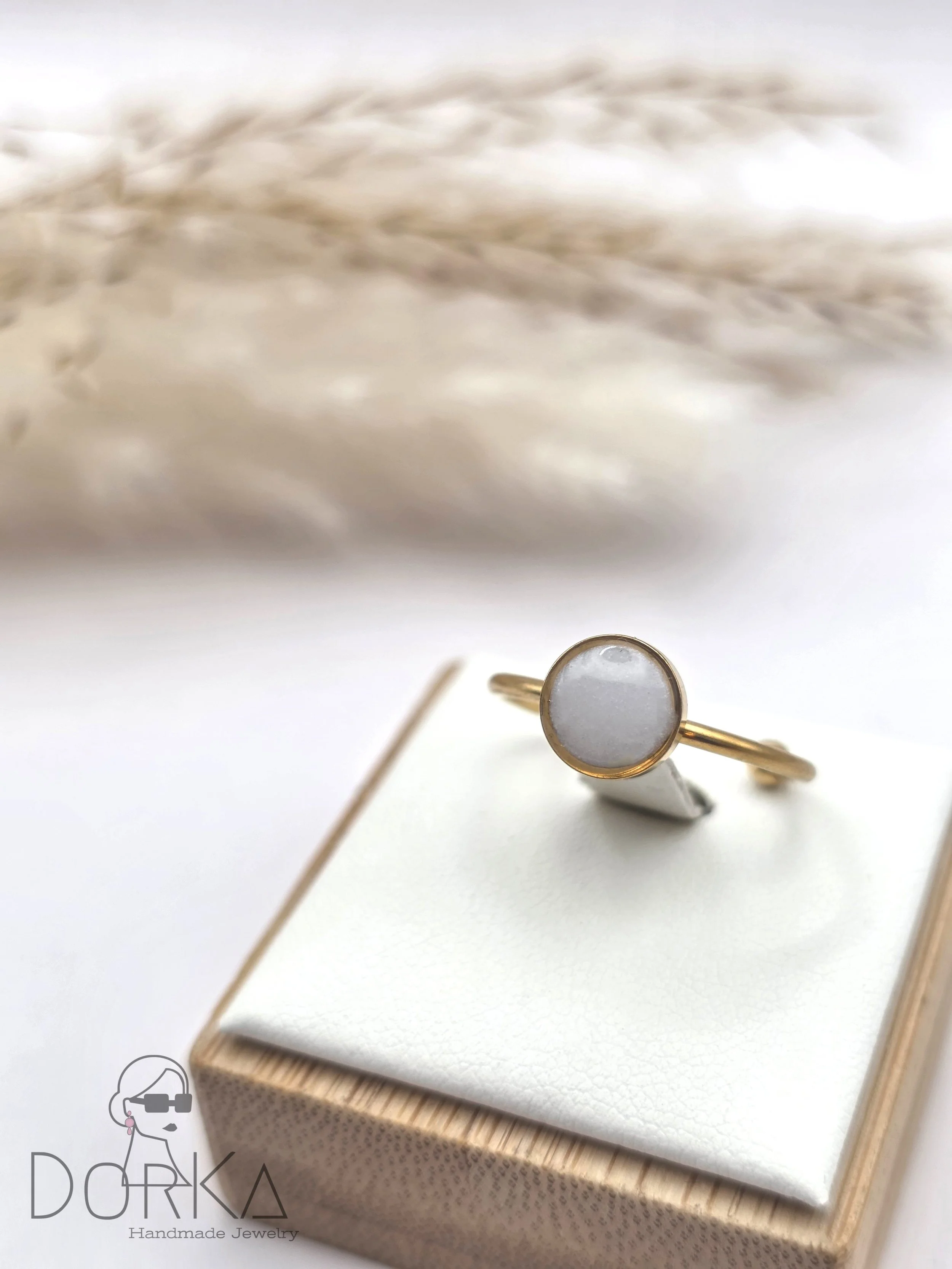 Ring, Verstellbar, mit reiner Muttermilch