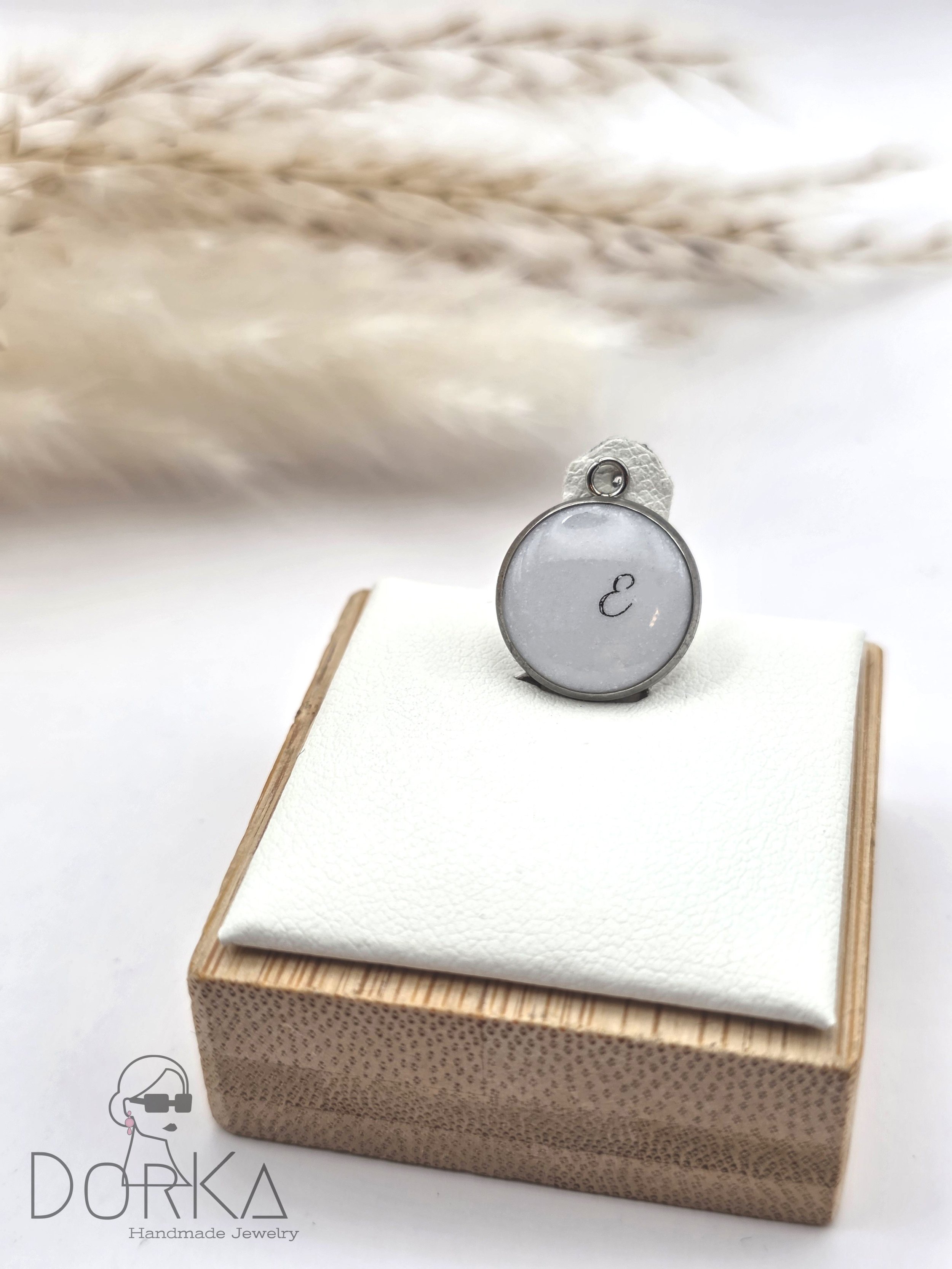 Kettenanhänger, Rund, mit Muttermilch, Initial