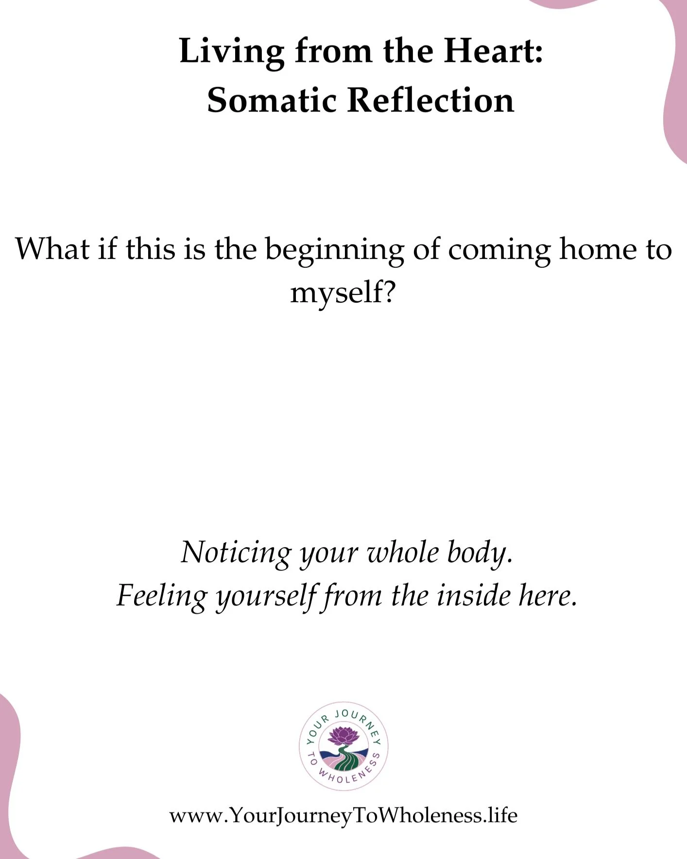 A return. A remembering. A coming home to yourself. 🪷

If you&rsquo;ve been feeling the pull, you&rsquo;re warmly invited to try my free self-love somatic journey into balance, self-compassion and self-connection. 🥰

Available here: https://shortur