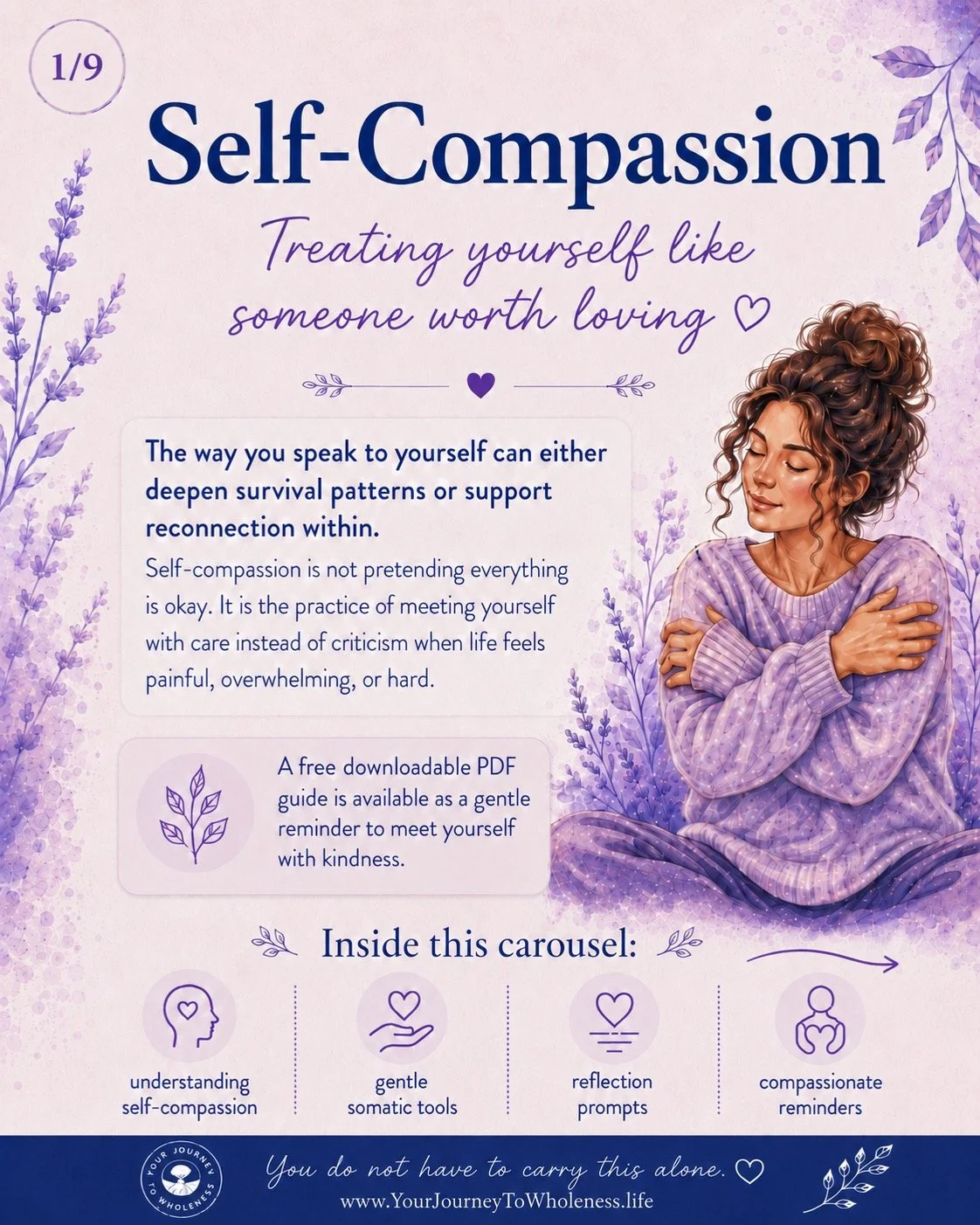 Self-compassion is not always soft or easy.

Sometimes it asks us to meet the parts of ourselves we would rather criticise, rush past, hide, or fix.

The tired parts.
The tender parts.
The ashamed parts.
The parts that feel &ldquo;too much,&rdquo; &l