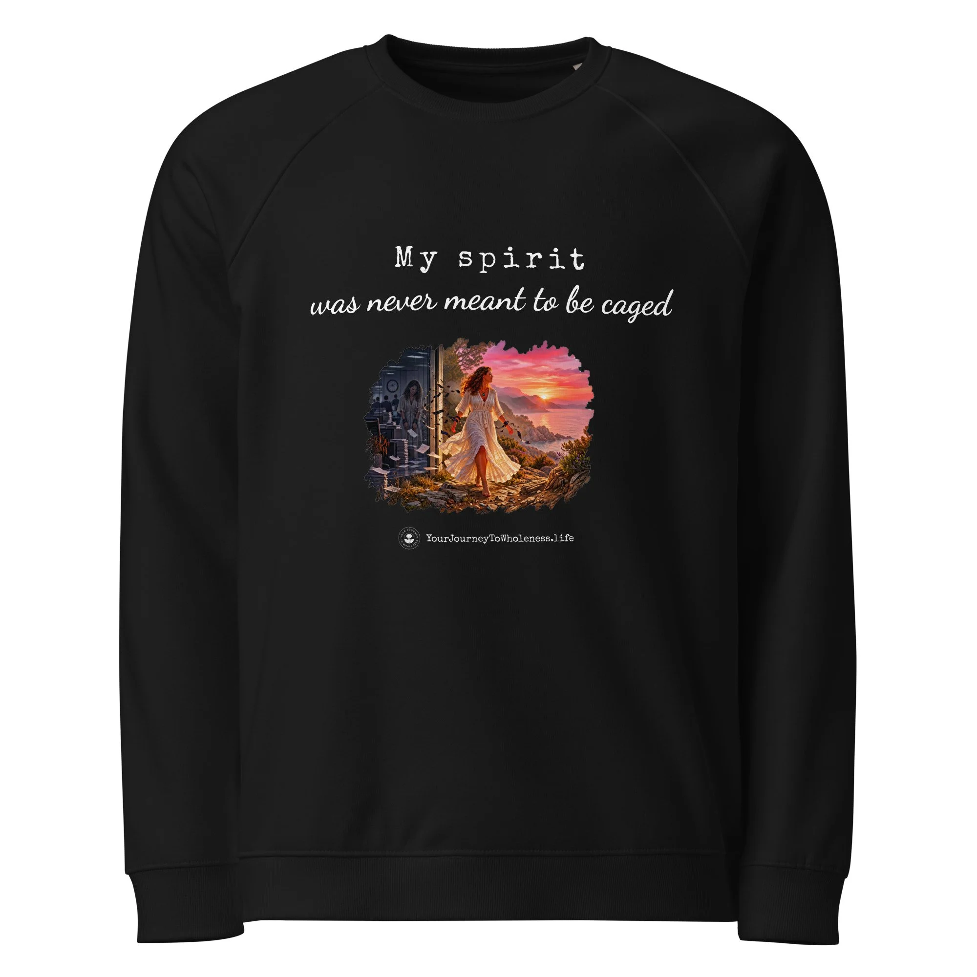 Uncaged Spirit organic cotton sweatshirt black
