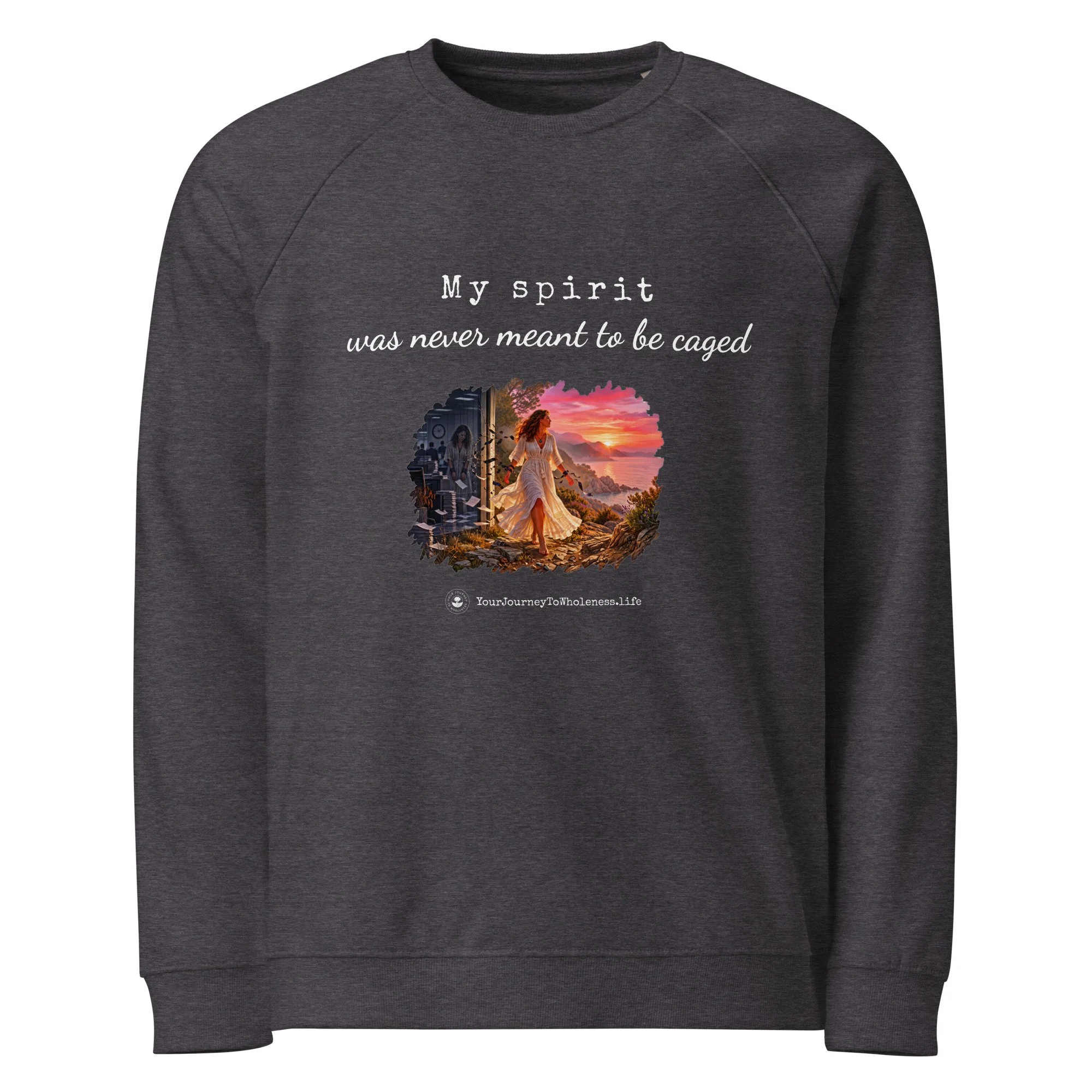 Uncaged Spirit organic cotton sweatshirt grey