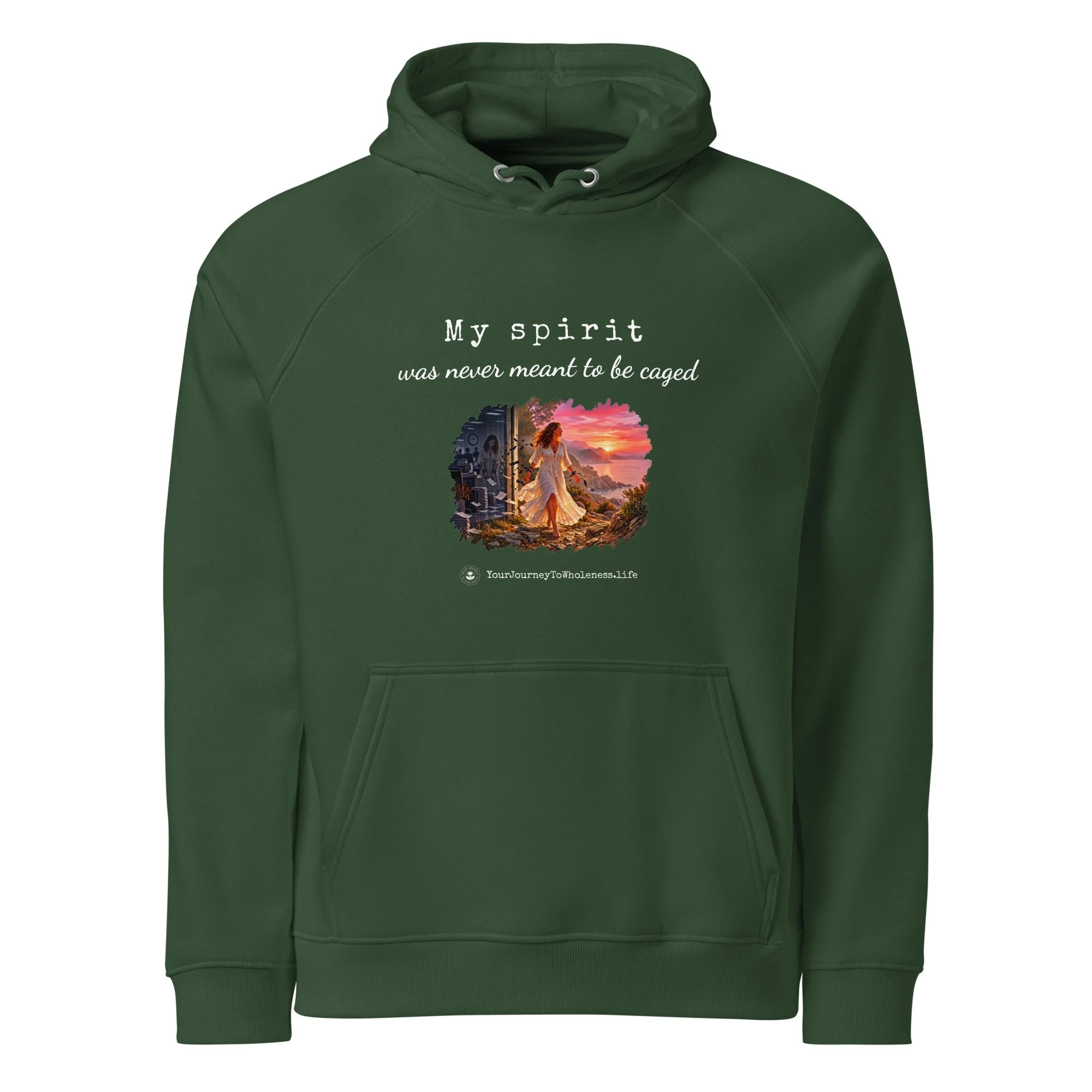 Uncaged Spirit Organic Cotton Hoodie Green