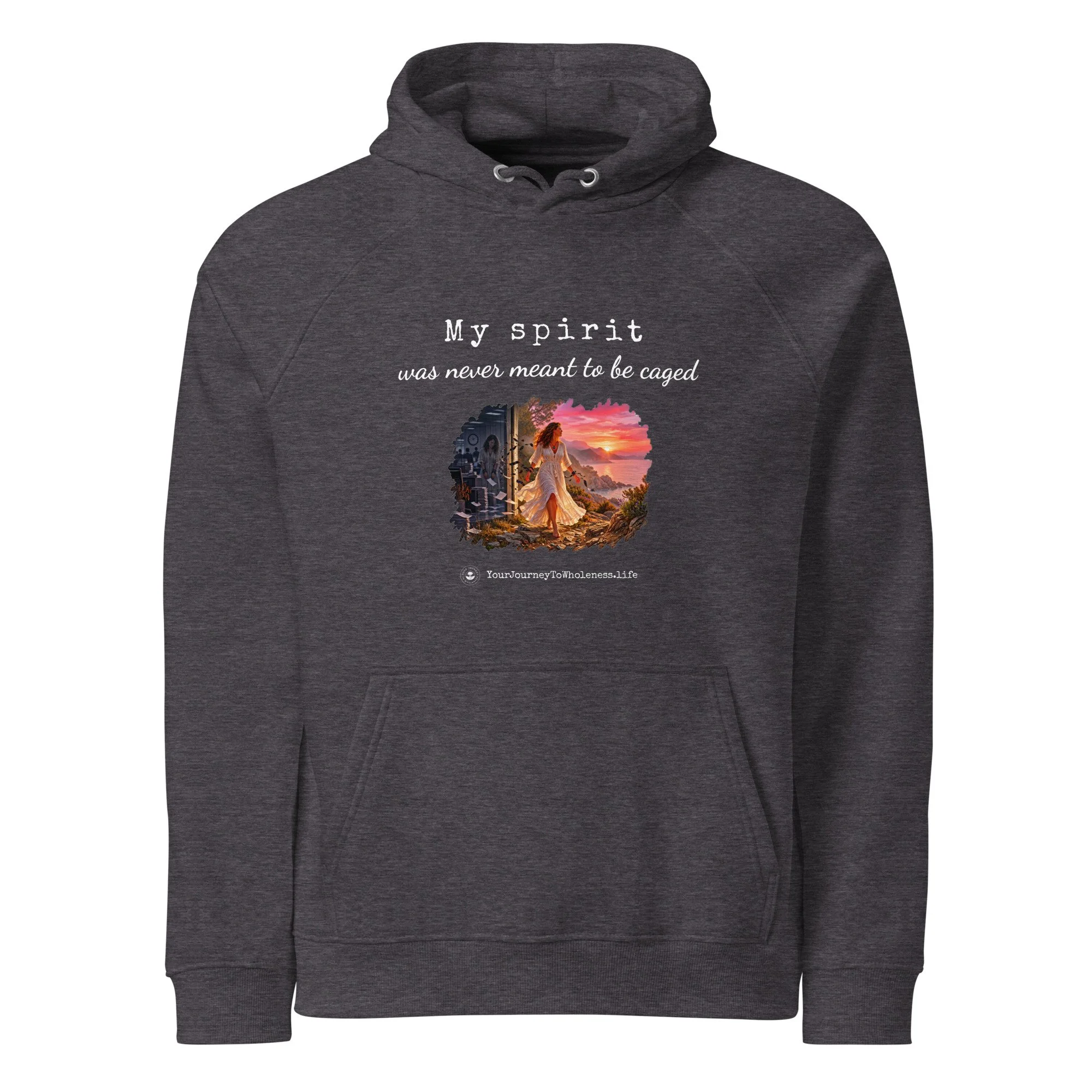 Uncaged Spirit Organic Cotton Hoodie Grey