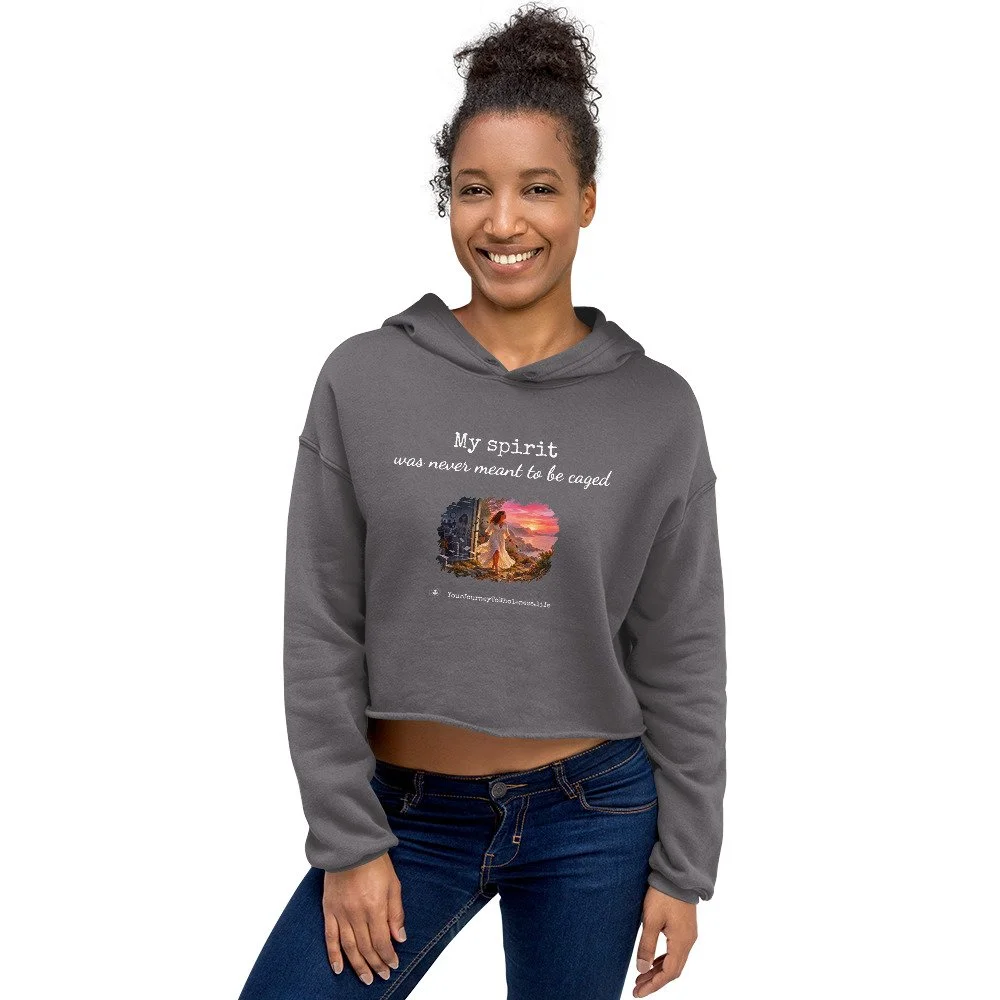 Stylish crop top hoodie grey