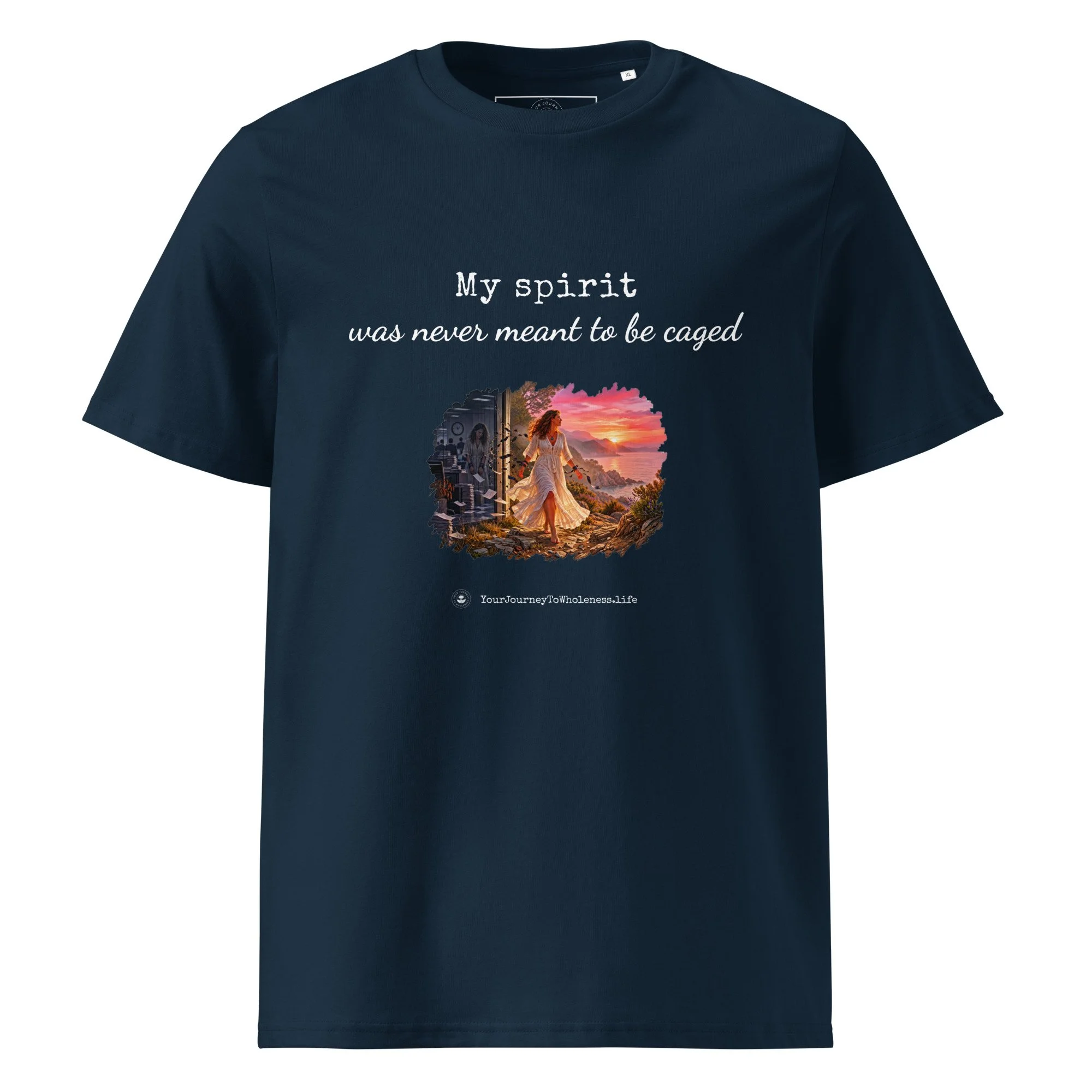Uncaged Spirit Organic Cotton T-Shirt blue