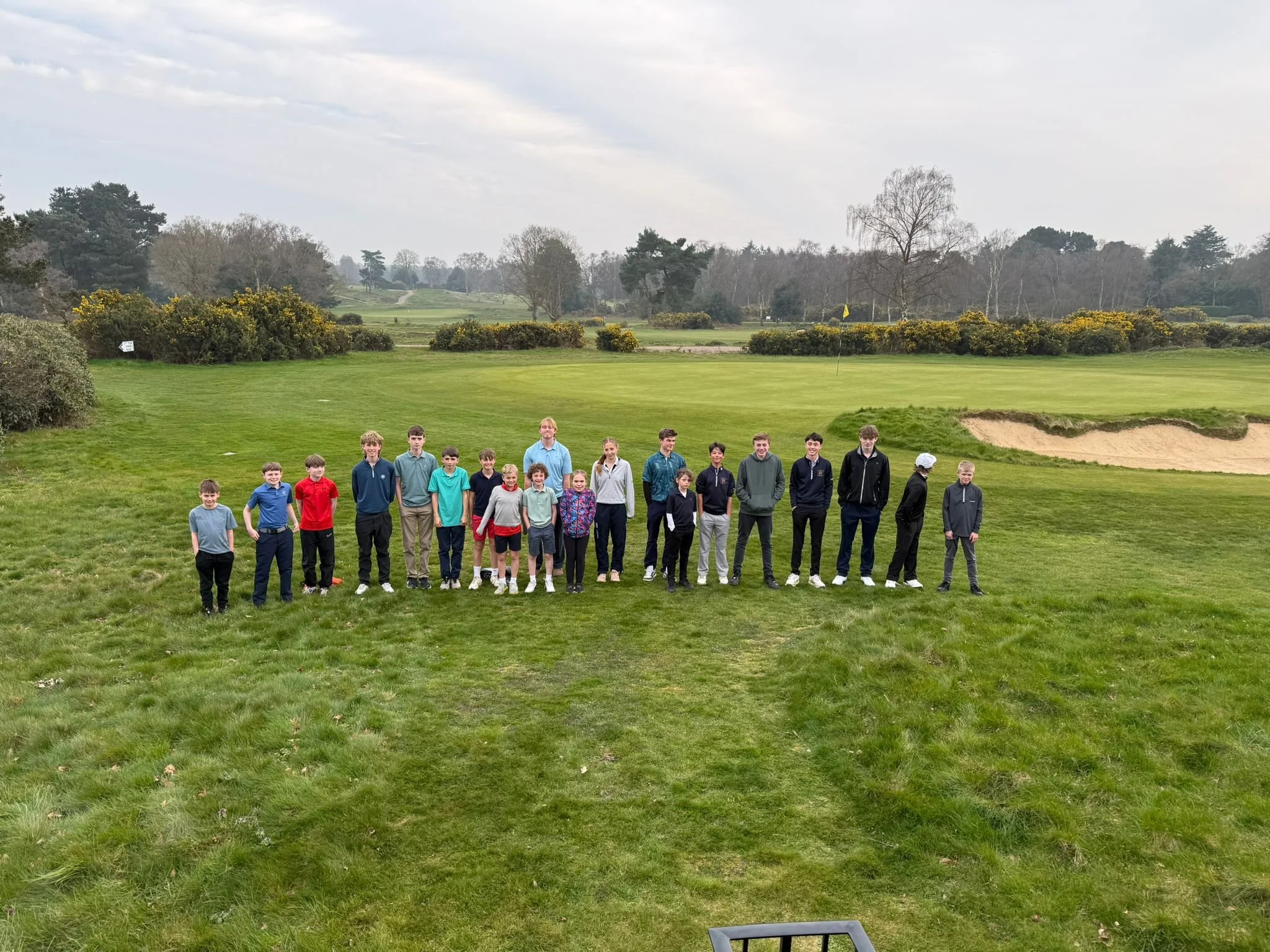 Group photo after our Spring 2026 Junior Fun Day at Woodbridge Golf Club.