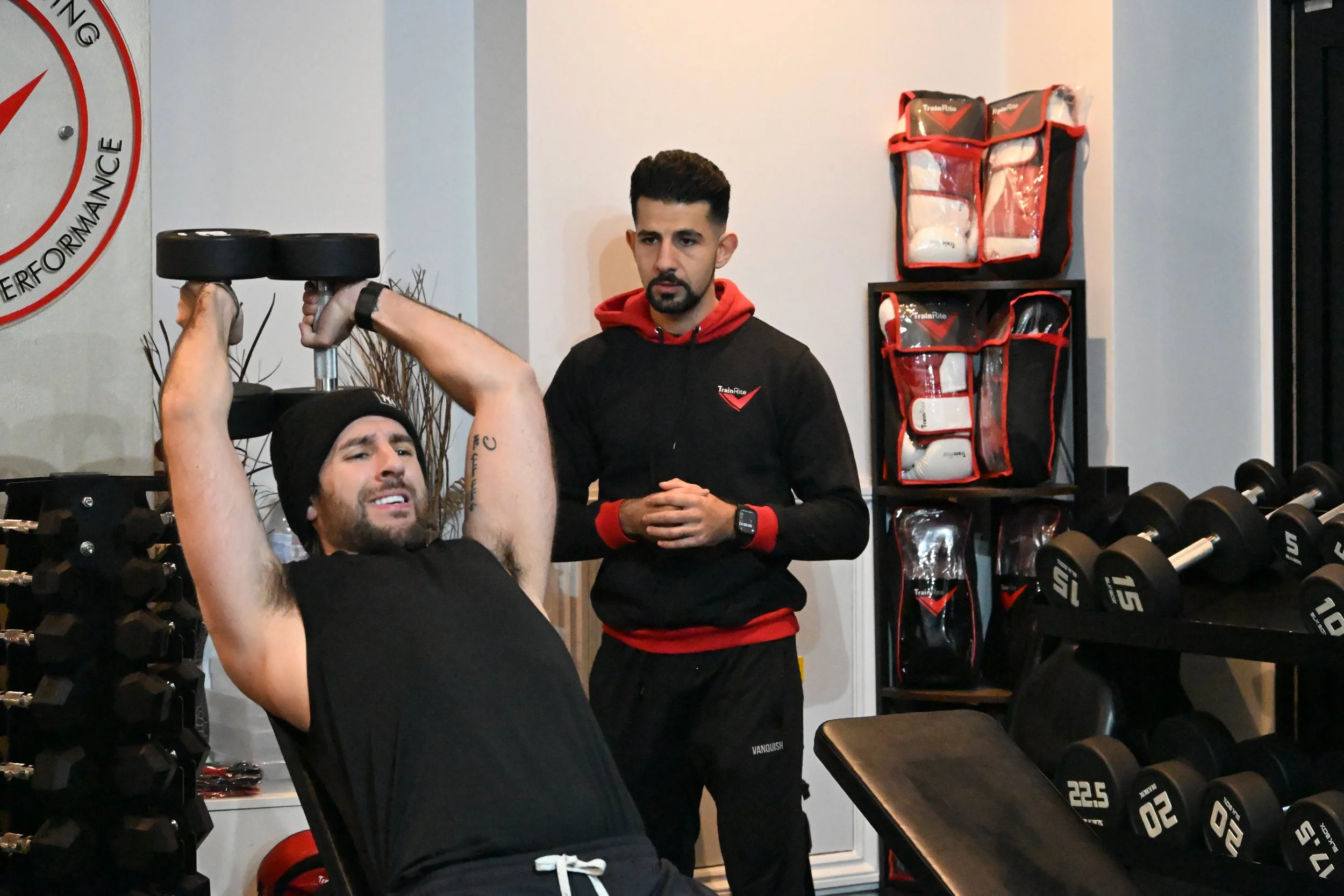 TrainRite Personal trainer, Joseph with a client