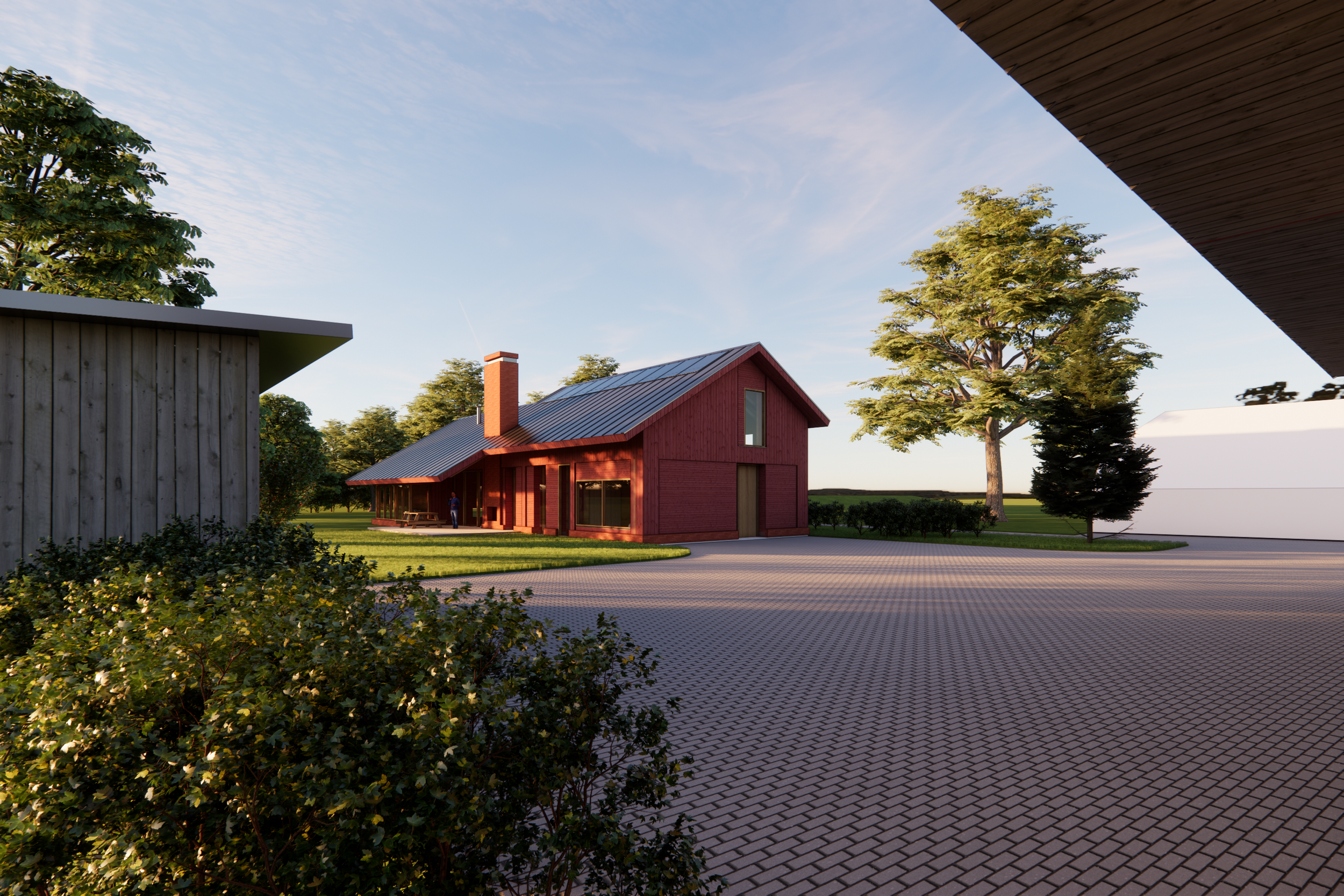 De nieuwe woning staat aan het erf, welke wordt herontwikkeld via de rood voor rood-regeling