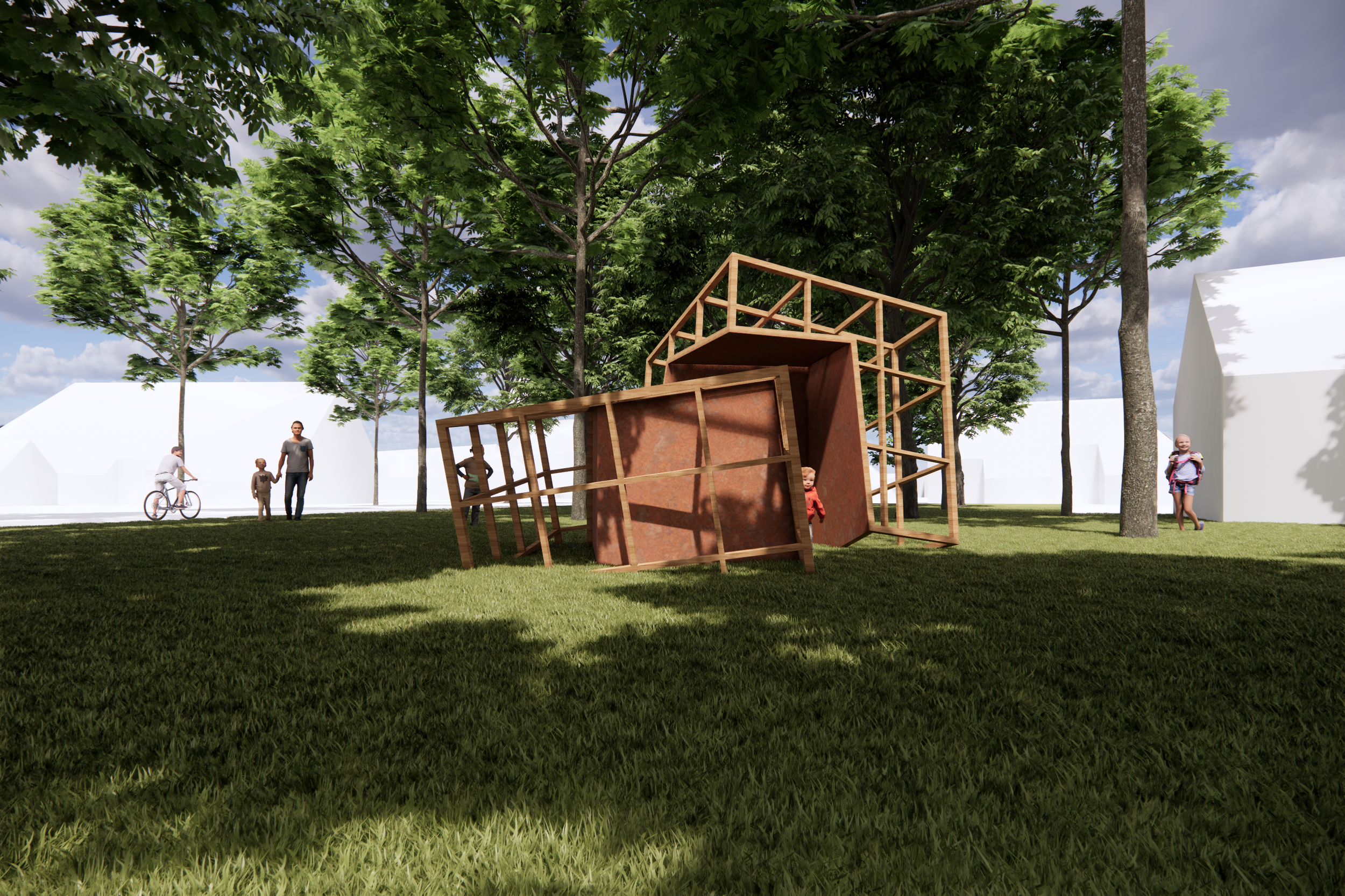 Visualisatie van het ontwerp van de Folly in Norg