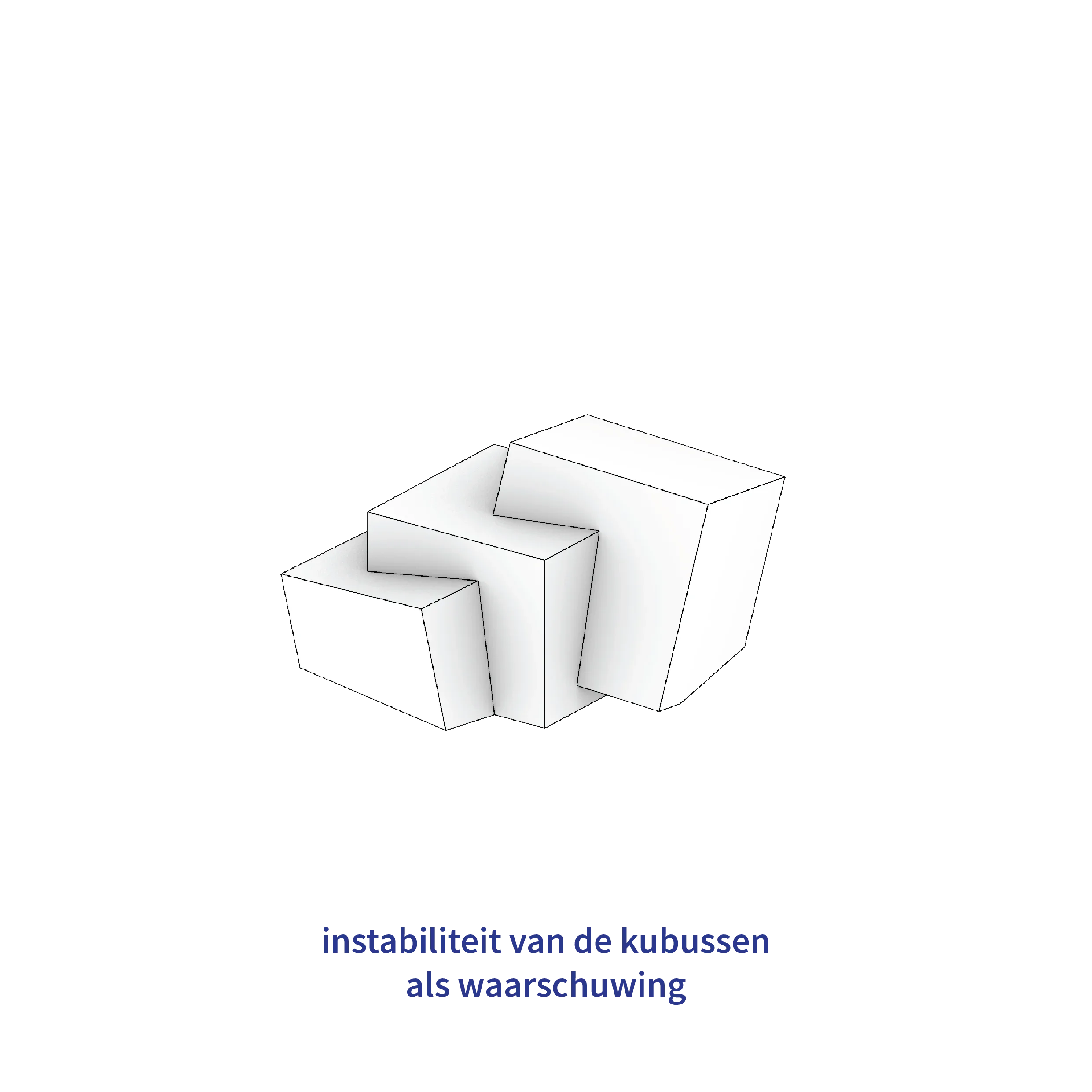 instabiliteit van de kubussen als waarschuwing.