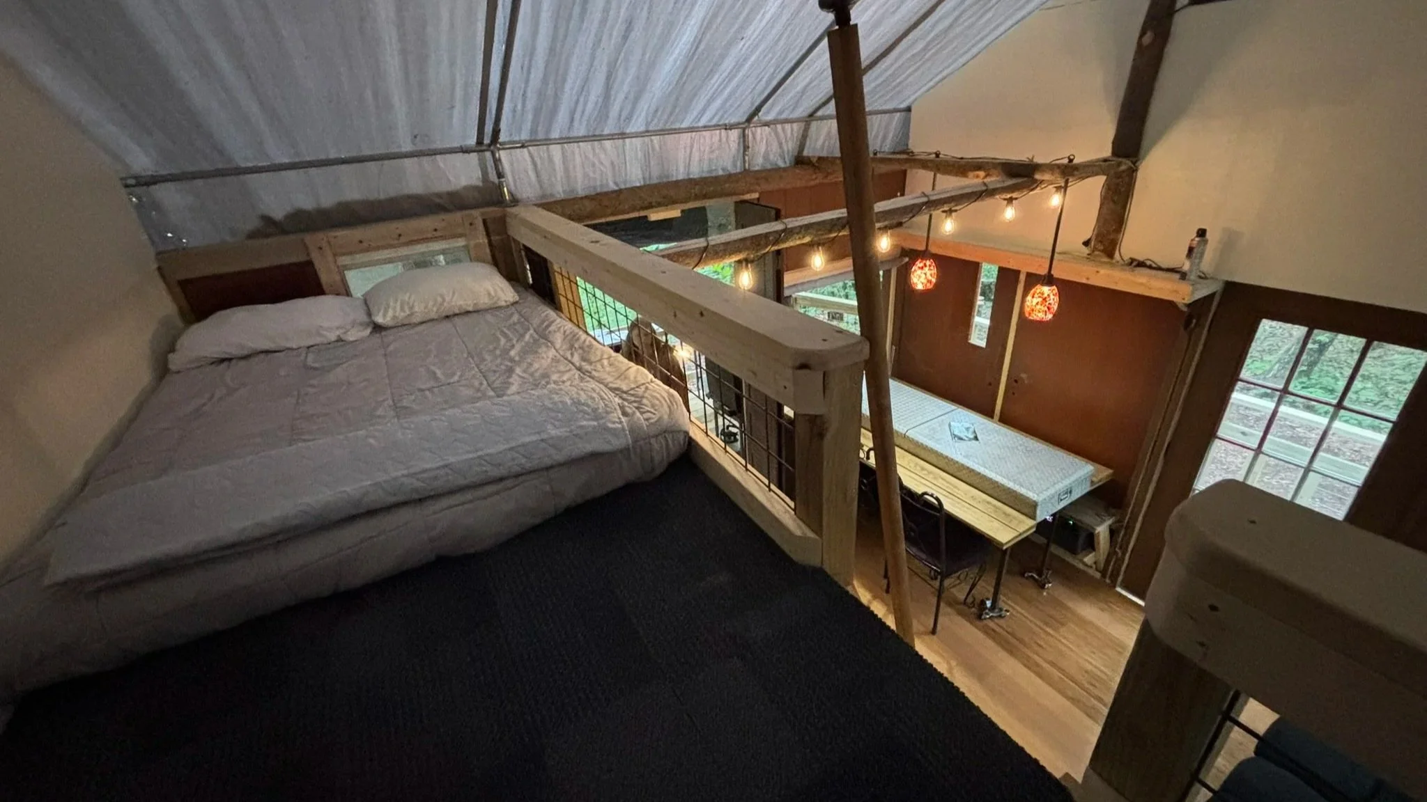 View from the sleeping loft.