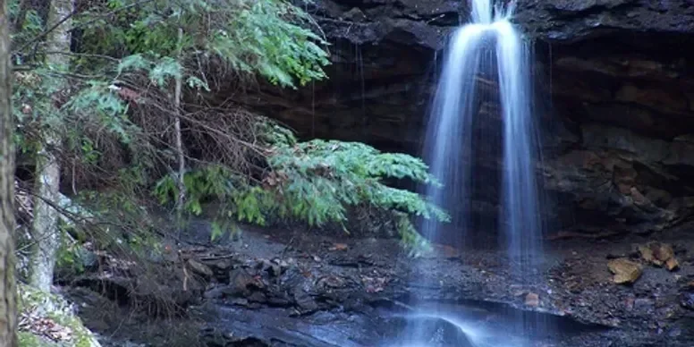 It’s a rugged hike down Miller’s Creek, below Miller Falls.  But for rugged individuals, we think it’s worth it.