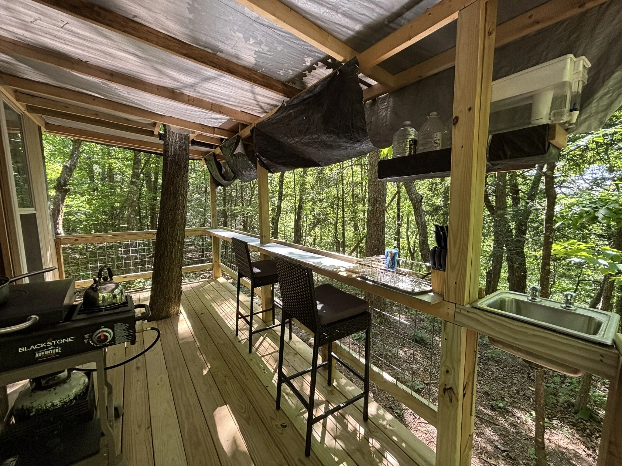 Back Deck Bar / Sink Overlooks the cascade canyon 