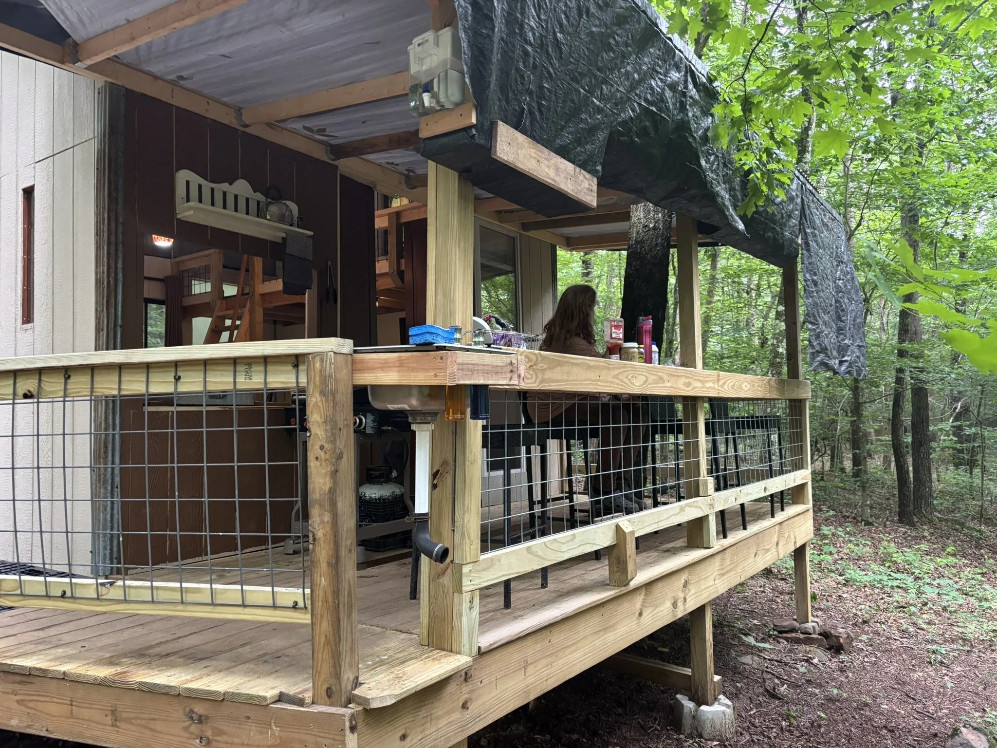 Shades come down over the bar in case of rain or sun.
